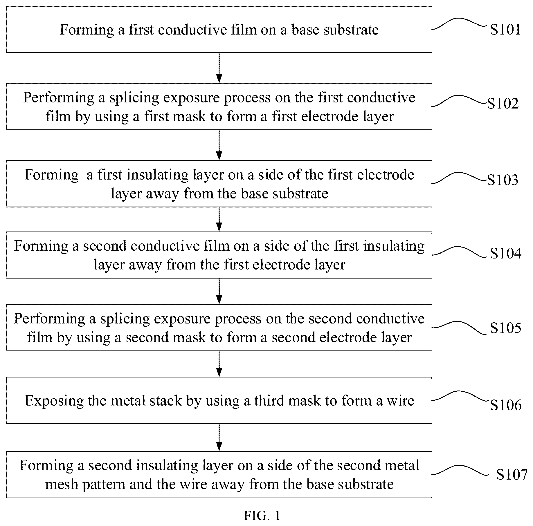 Patent US12314523 — Method for fabricating touch subsrate, touch subsrate, substrate and touch device — Figure 1