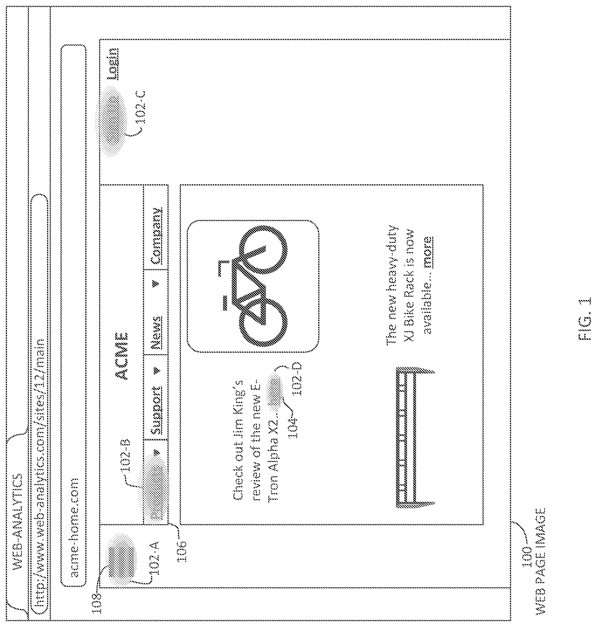 Patent US12314538 — Interactive heatmaps for websites — Figure 1