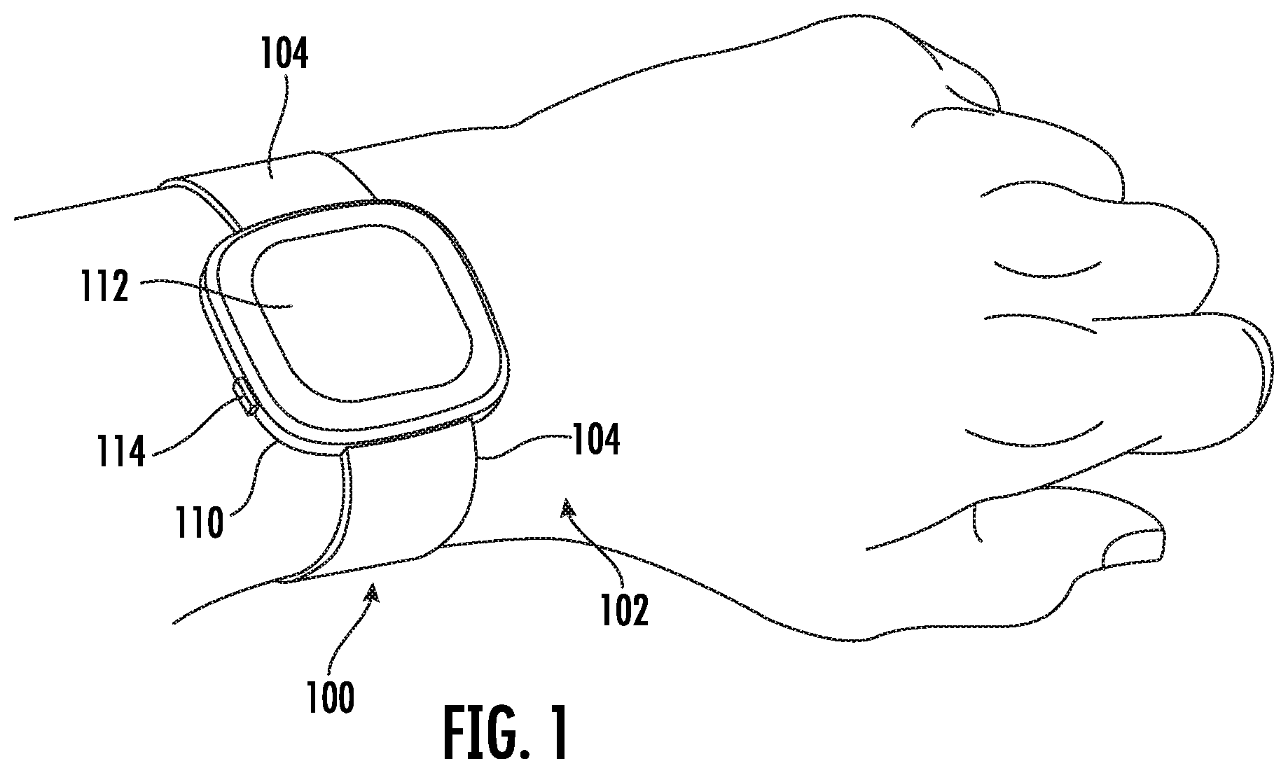 Patent US12314795 — Conductive ink-based parasitic element for a device antenna — Figure 1
