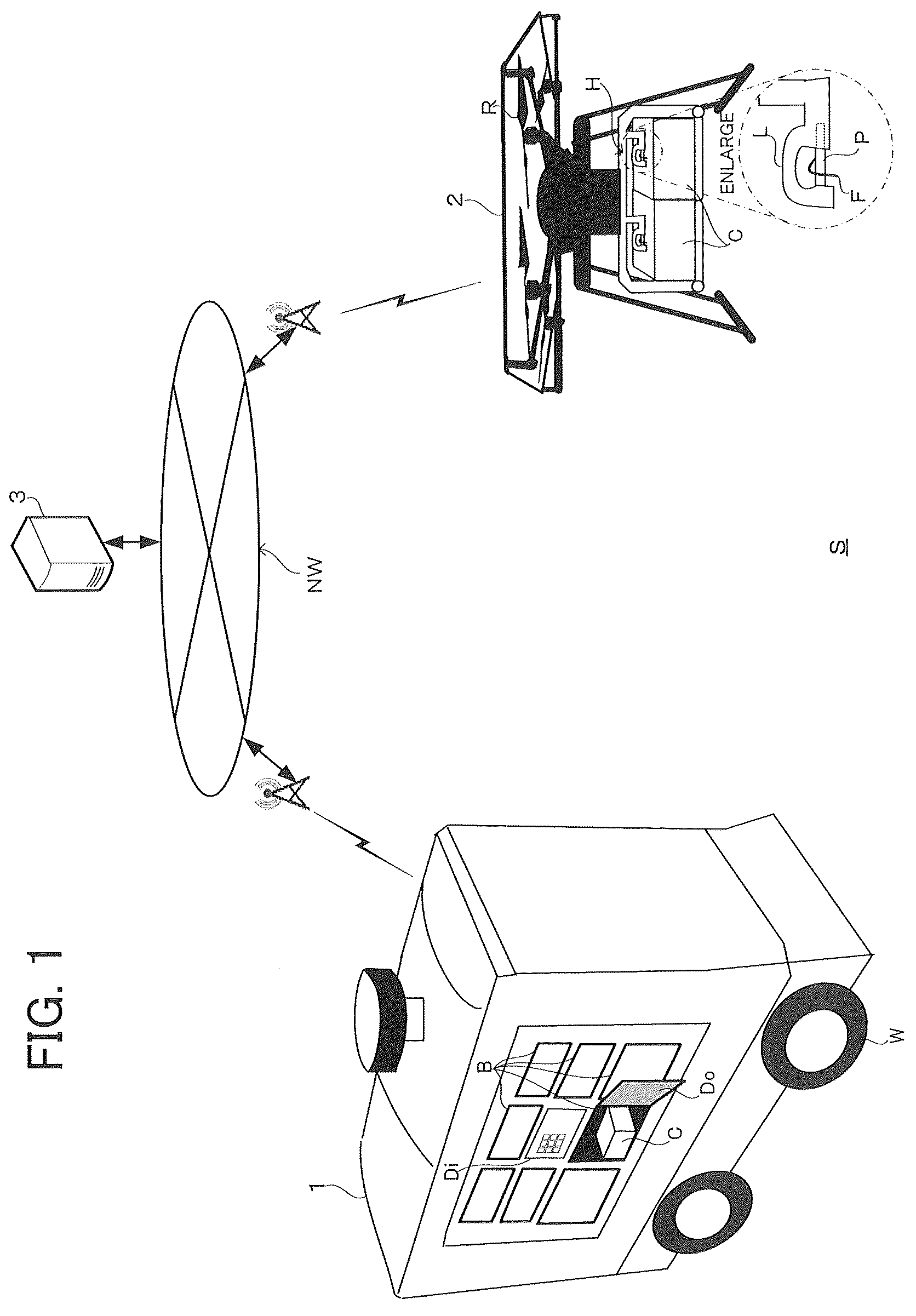 Patent US12314892 — Article delivery system and unmanned vehicle — Figure 1