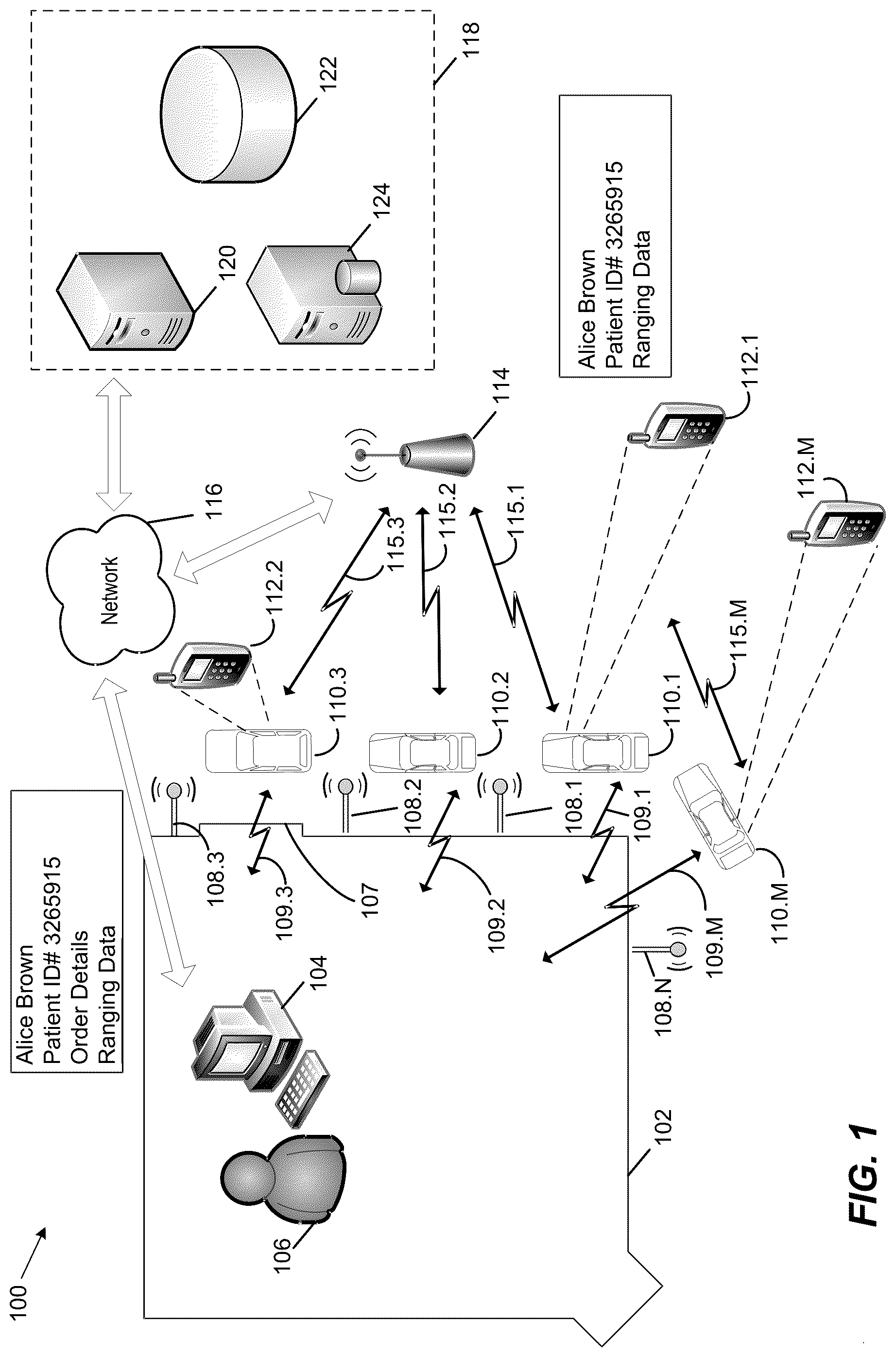 Patent US12314893 — Drive-thru system implementing location tracking — Figure 1