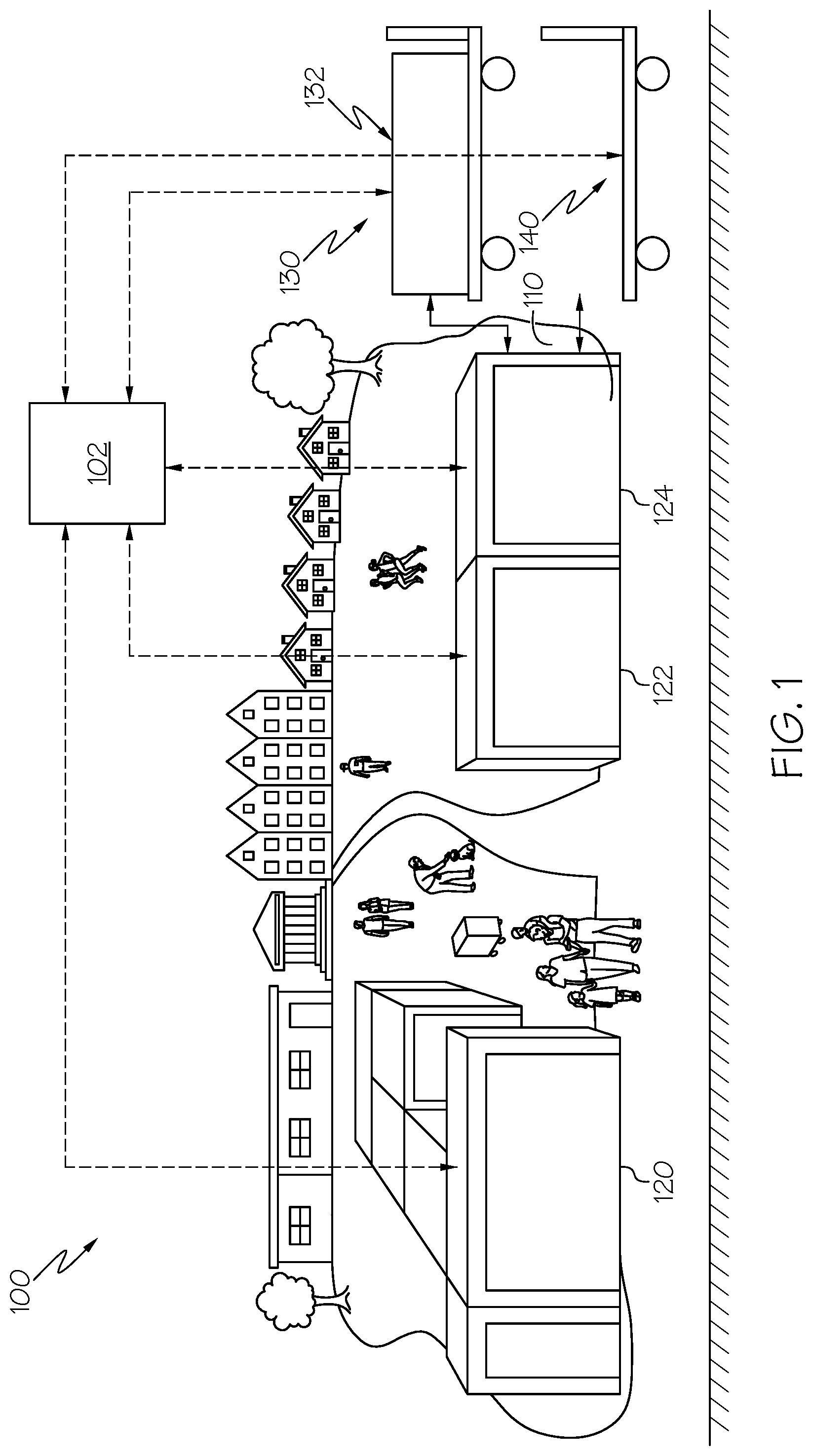 Patent US12314993 — Methods and systems for identifying underused properties and utilizing underused properties by leveraging mobile units — Figure 1