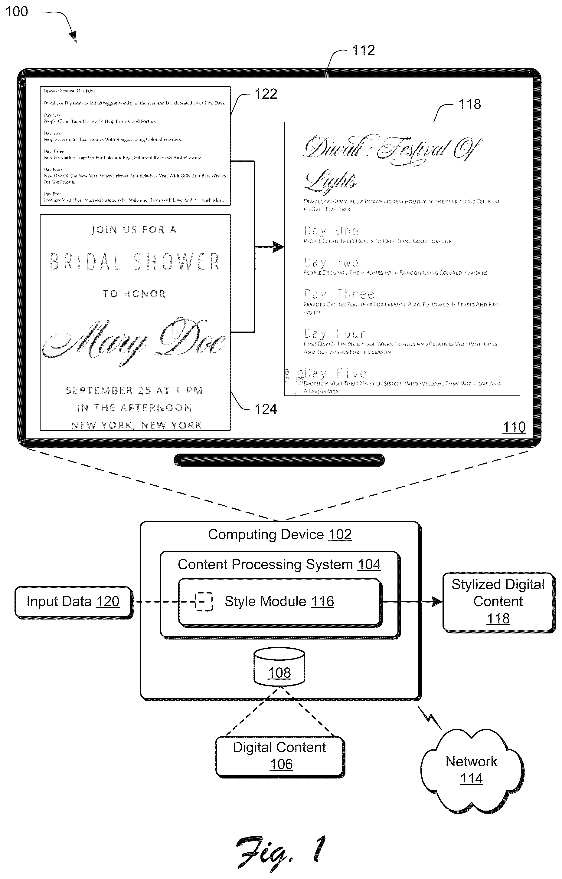 Patent US12315051 — Reference based digital content stylization — Figure 1