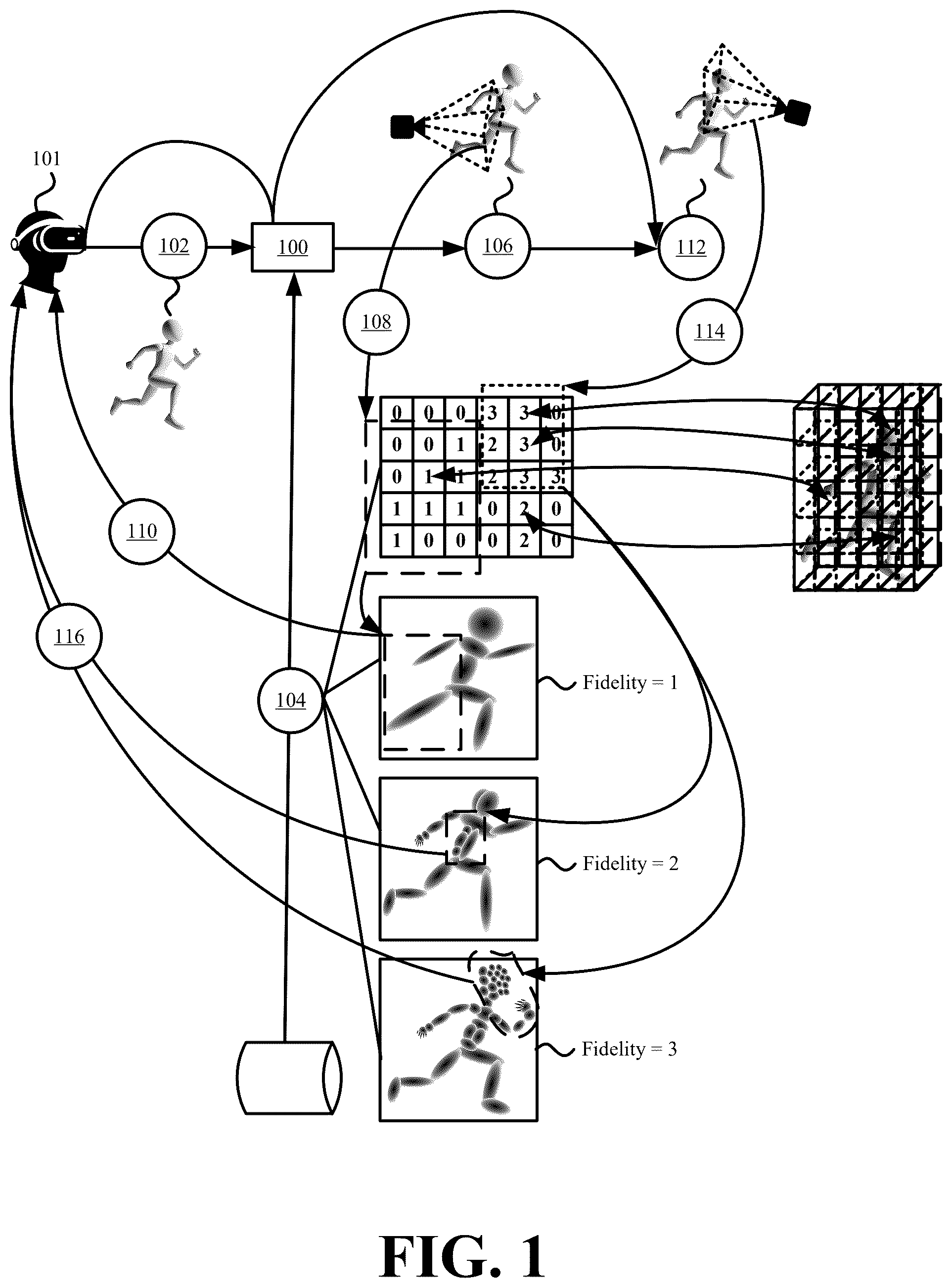 Patent US12315074 — Systems and methods for dynamic streaming of splats — Figure 1
