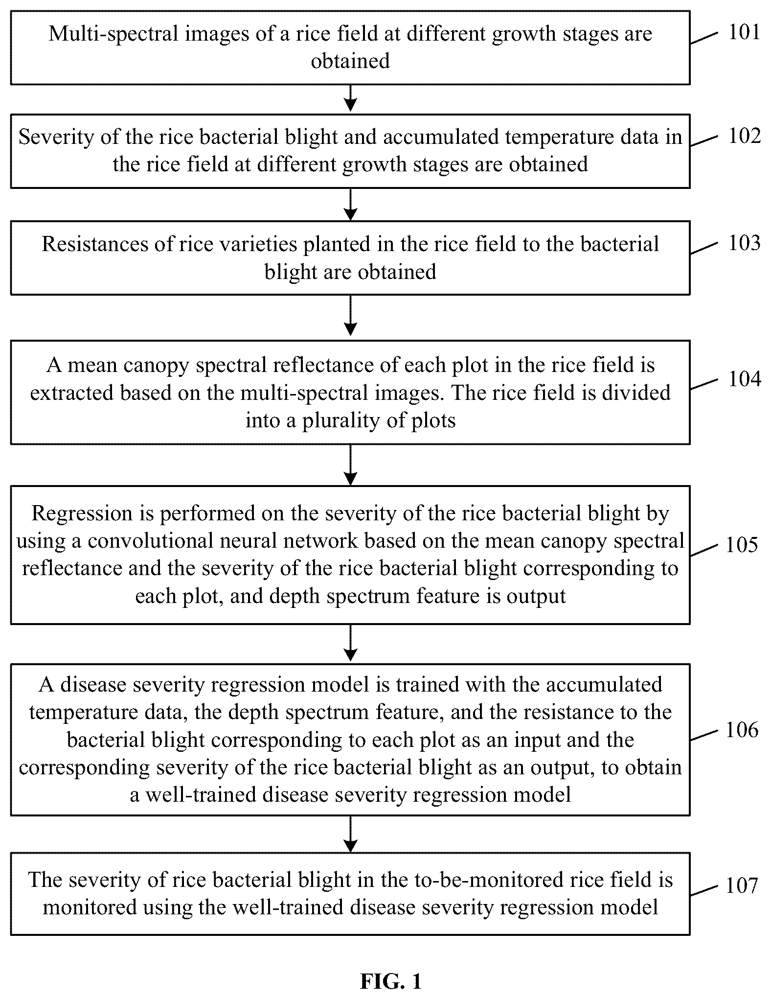 Patent US12315130 — Method and system for monitoring rice bacterial blight in field based on multi-source data — Figure 1