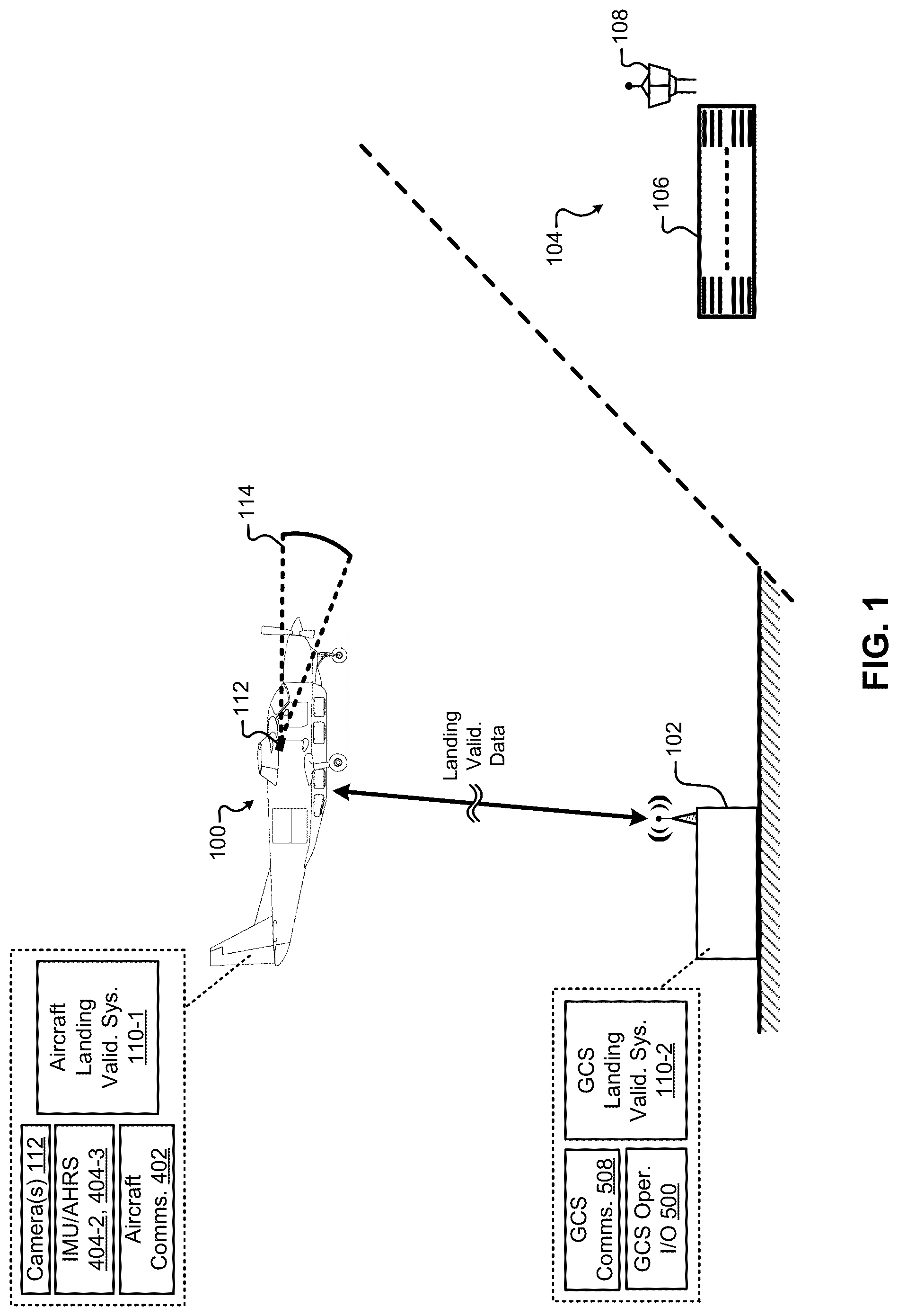 Patent US12315268 Figure 1 – Vision-based landing system