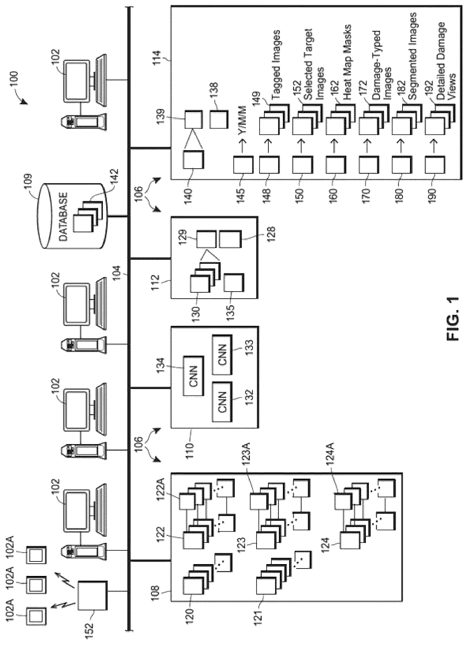 Patent US12315276 — Image processing systems for detecting types of damage to a vehicle — Figure 1