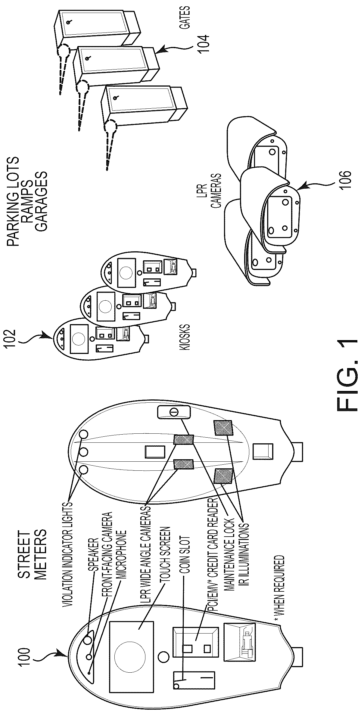 Patent US12315307 — Integrated mobile parking application and smart parking meter system — Figure 1