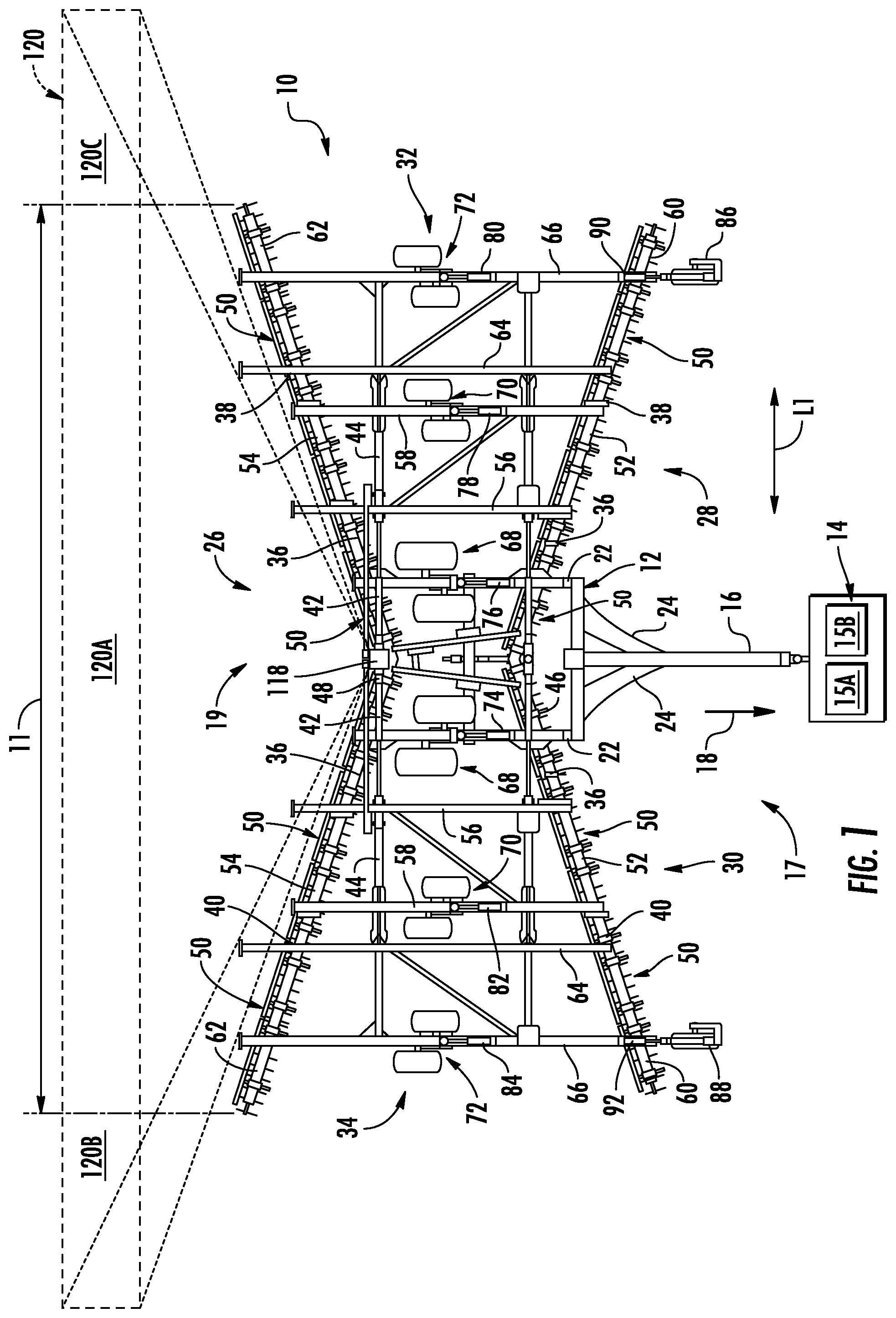 Patent US12315311 — Systems and methods for monitoring implement performance during an agricultural operation — Figure 1