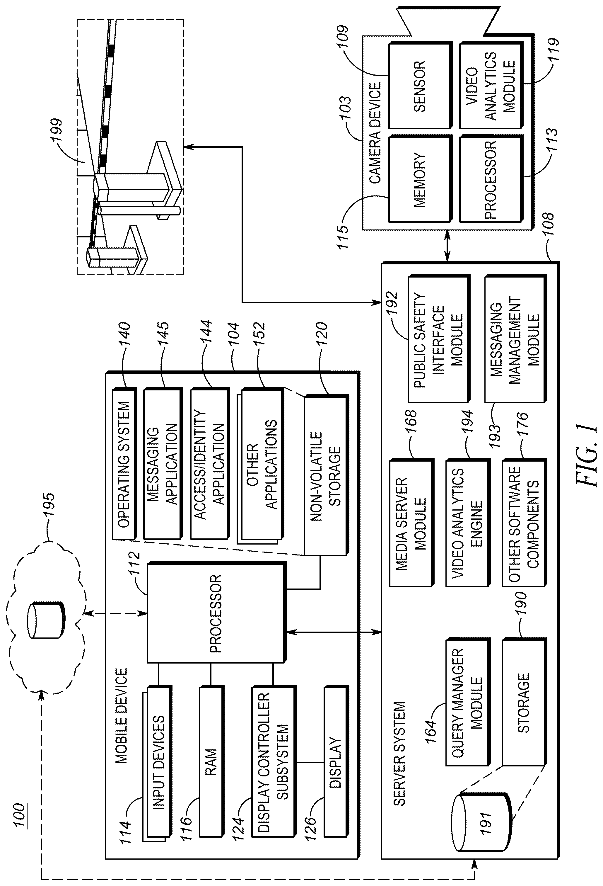 Patent US12315321 — System and computer-implemented method for responding to a potential or actual vehicle theft — Figure 1
