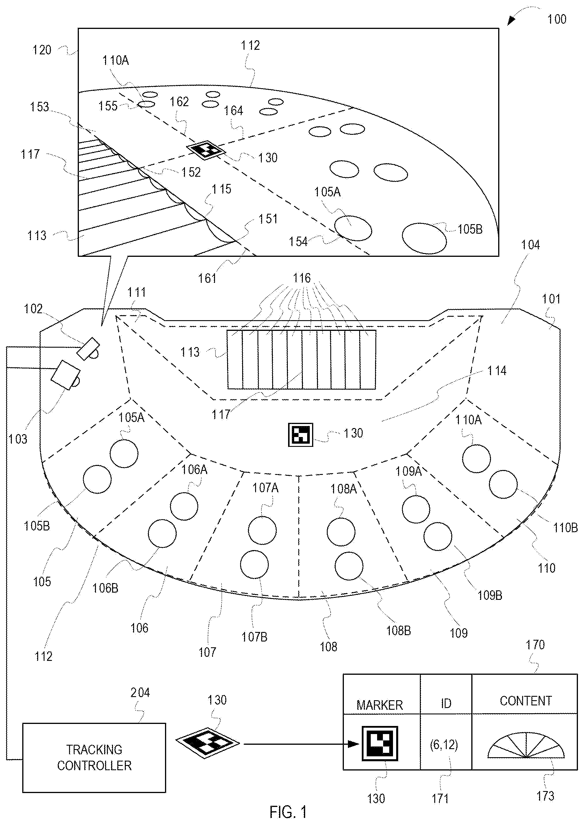 Patent US12315333 — Gaming environment tracking system calibration — Figure 1