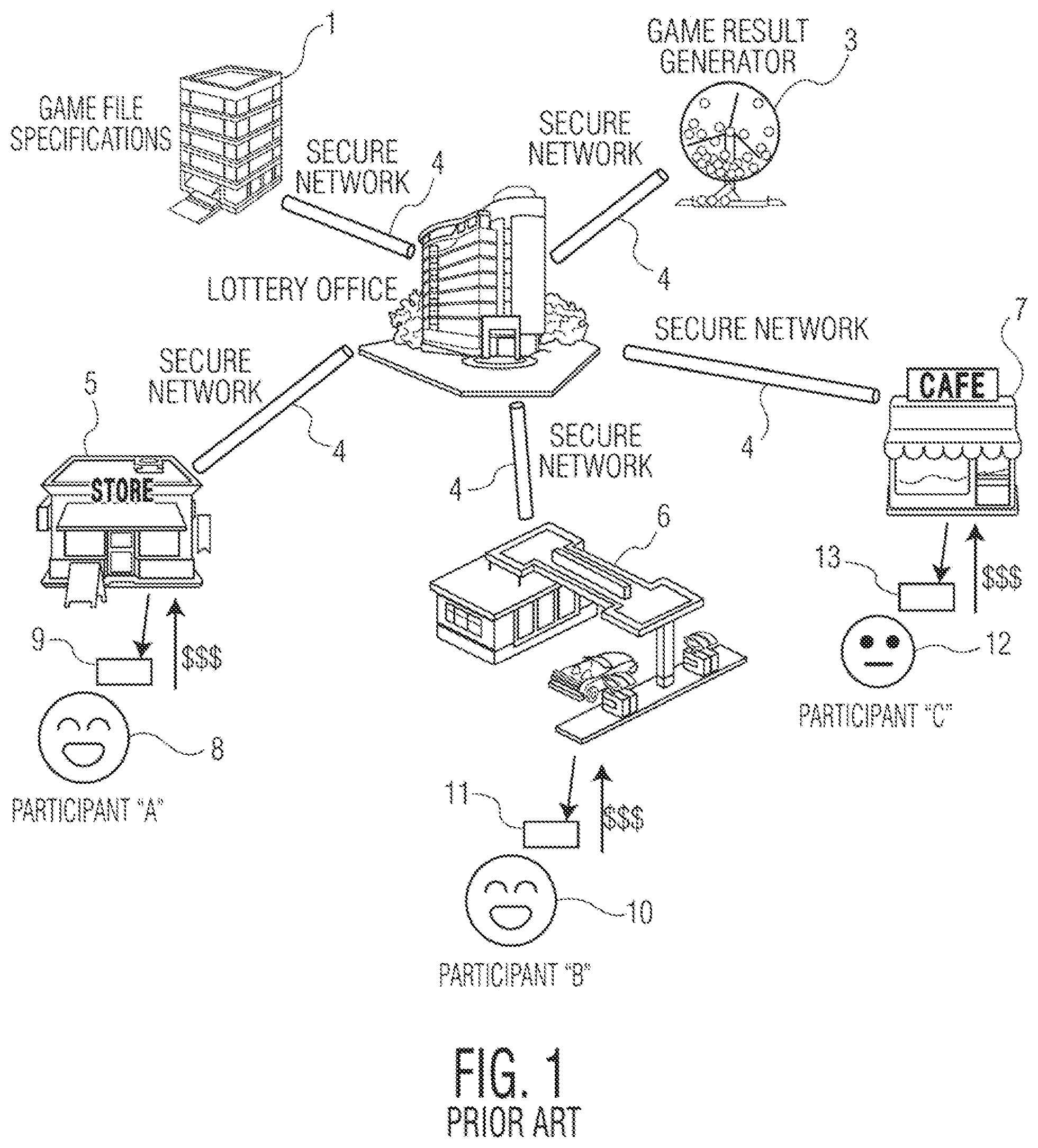 Patent US12315347 — Method and system for producing N-tuple number sets for lottery submissions — Figure 1