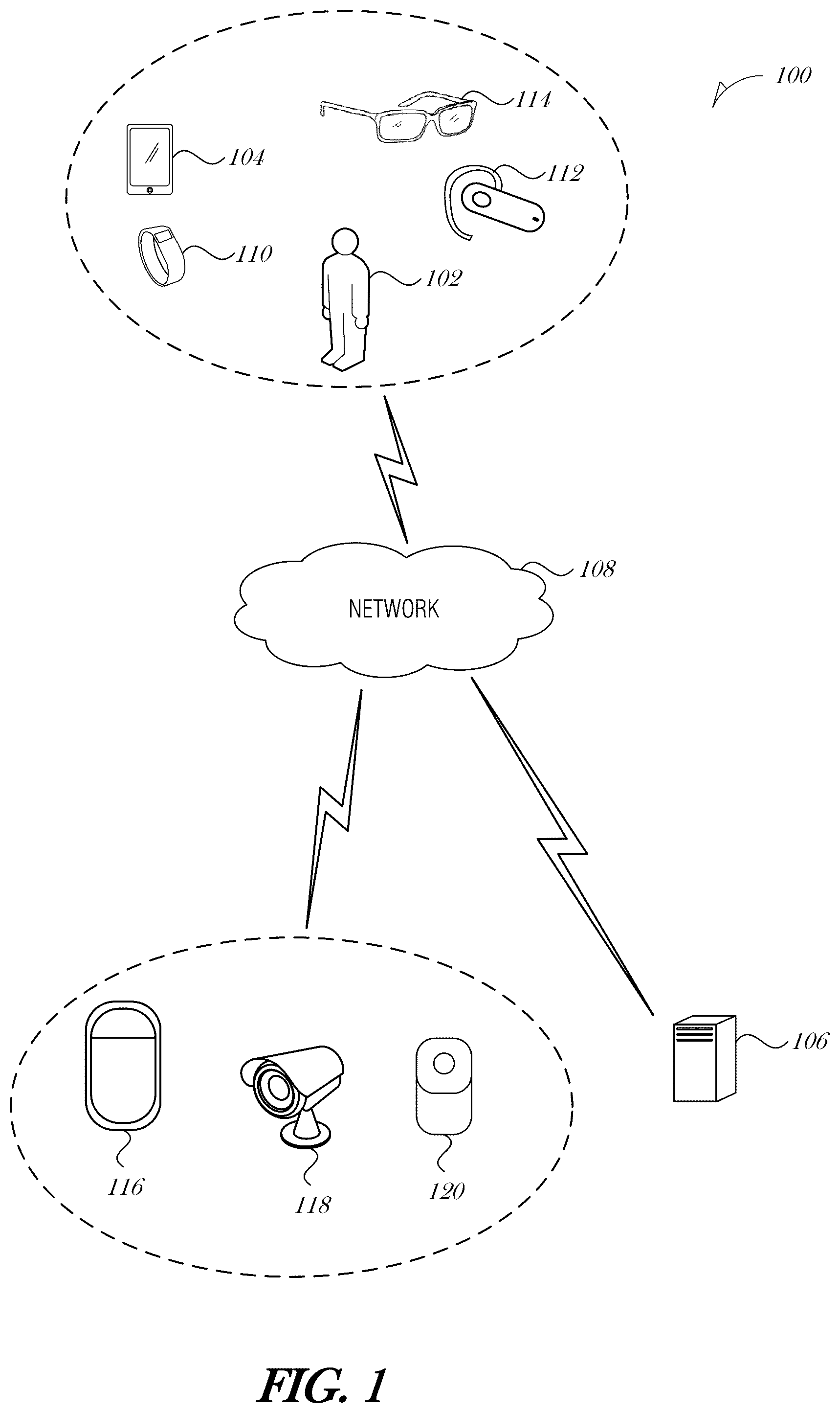 Patent US12315358 — Panic button intervention — Figure 1