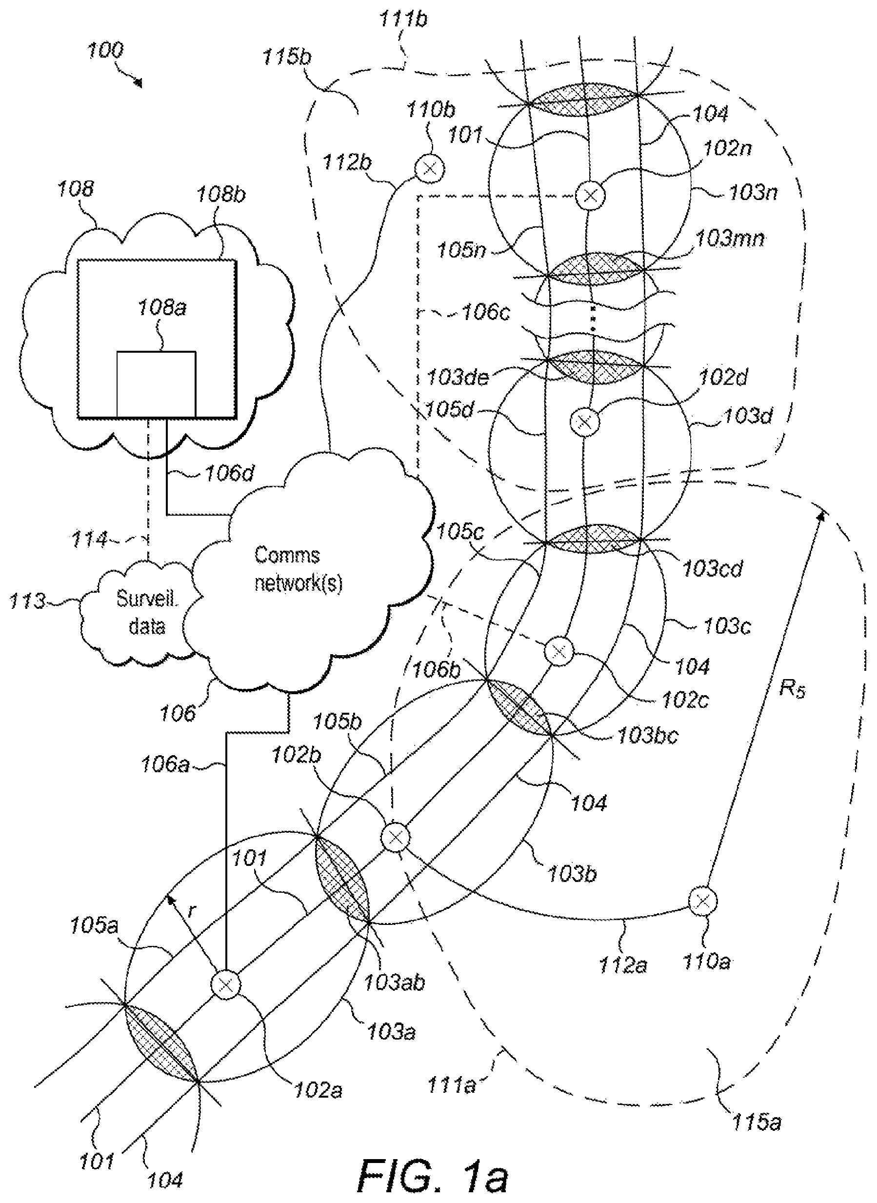 Patent US12315376 Figure 1 – Aircraft detection, superhighway and transit zone system