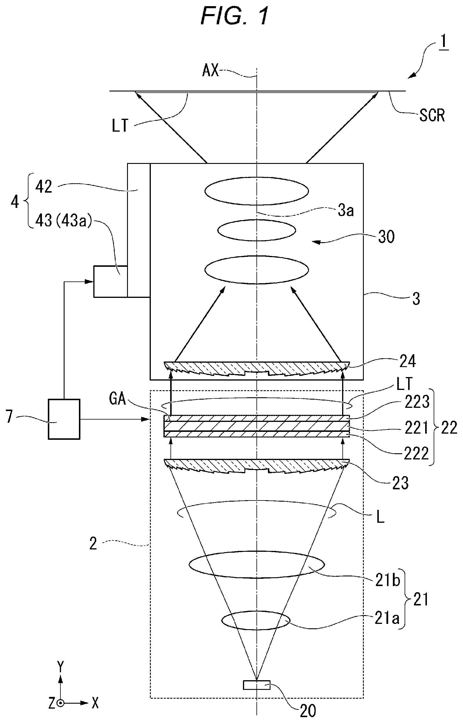 Patent US12315400 Figure 1 – Projector