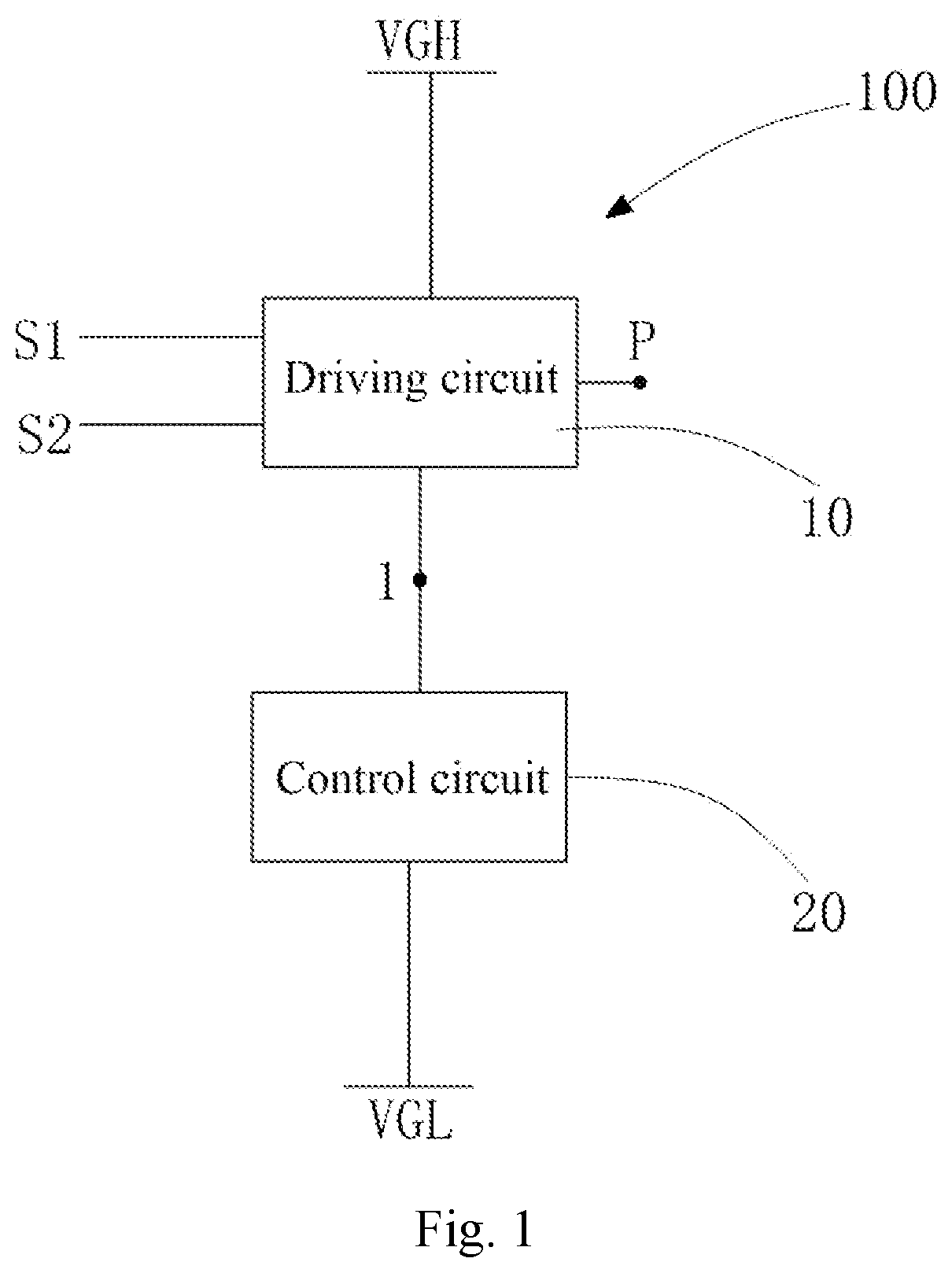 Patent US12315419 — Square wave chamfering circuit and display panel — Figure 1