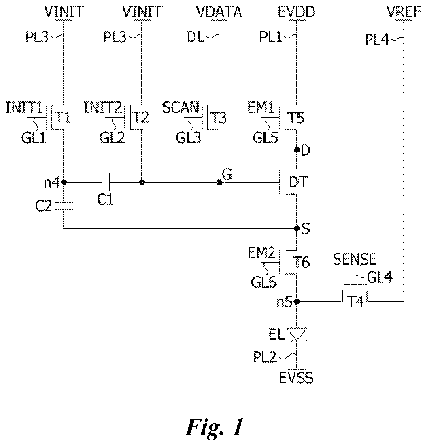 Patent US12315447 — Pixel circuit and display device including the same — Figure 1