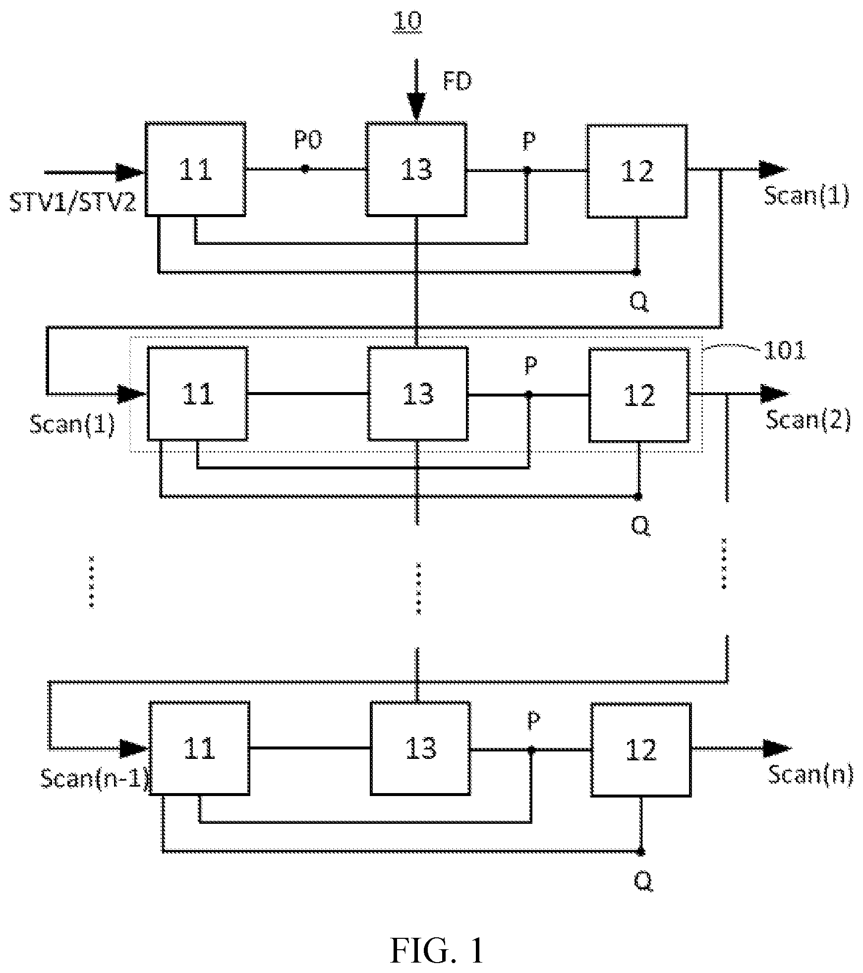 Patent US12315458 — Gate drivings module and display panels — Figure 1