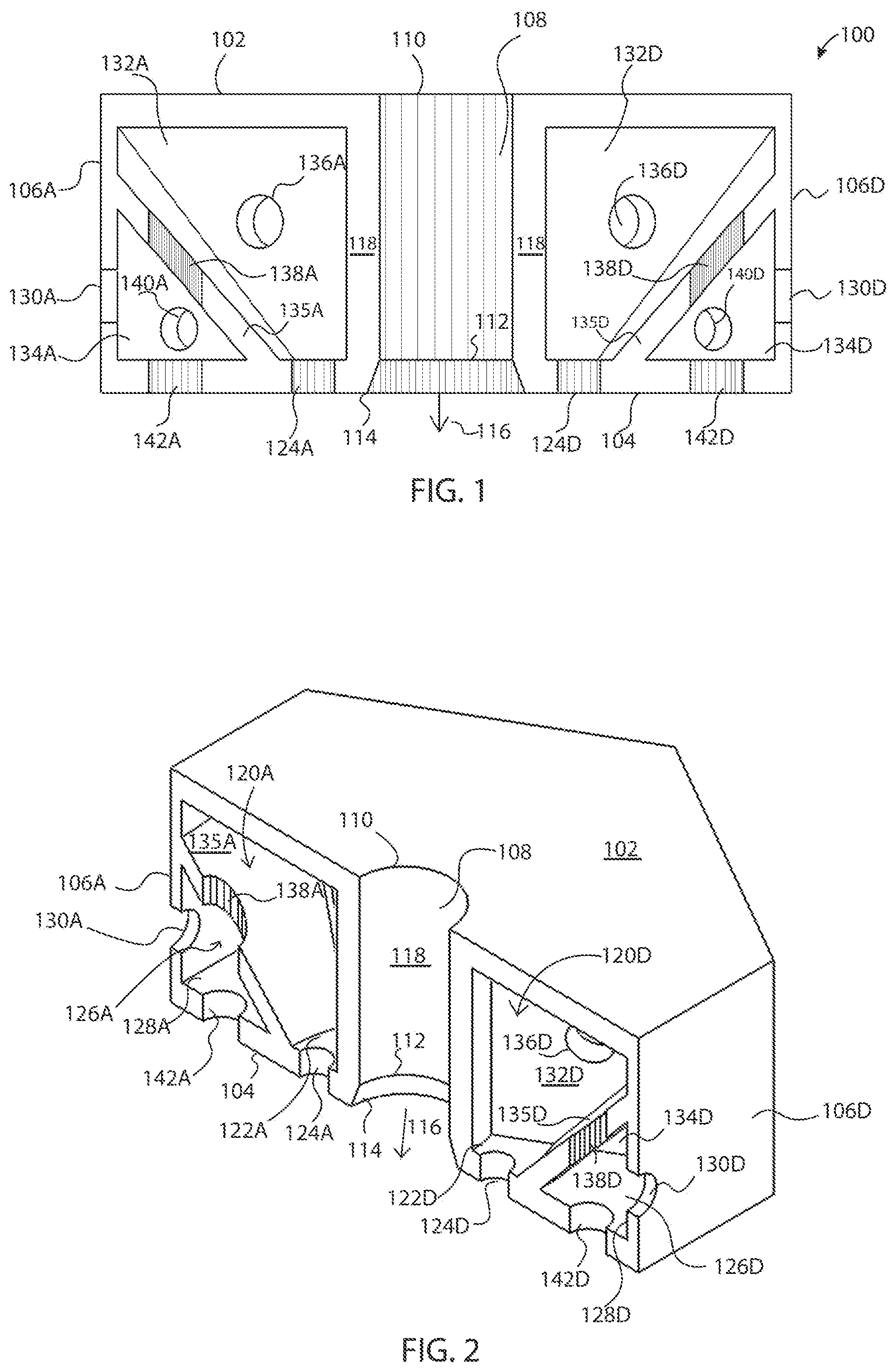 Patent US12315485 — Metamaterial design with perforated nozzles for acoustic noise reduction — Figure 1
