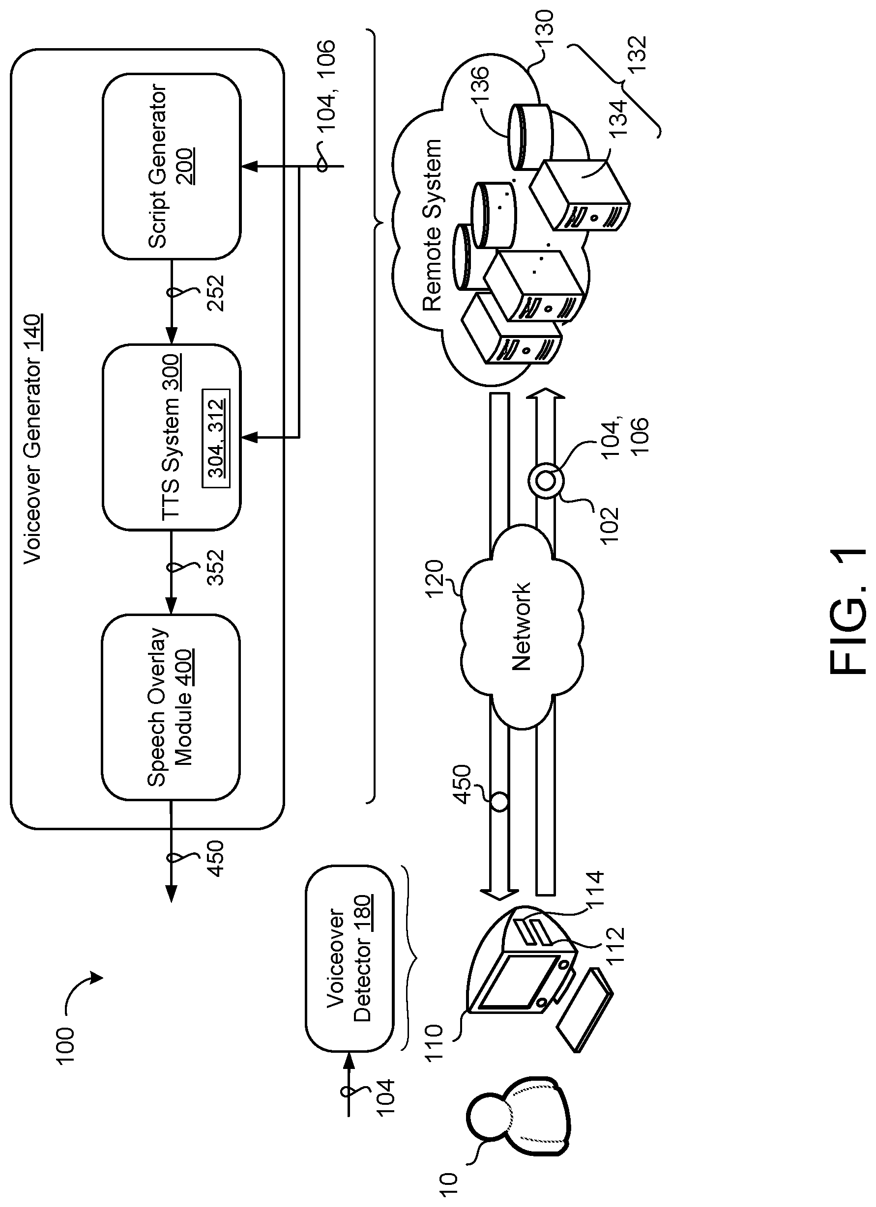 Patent US12315489 — Automatic voiceover generation — Figure 1