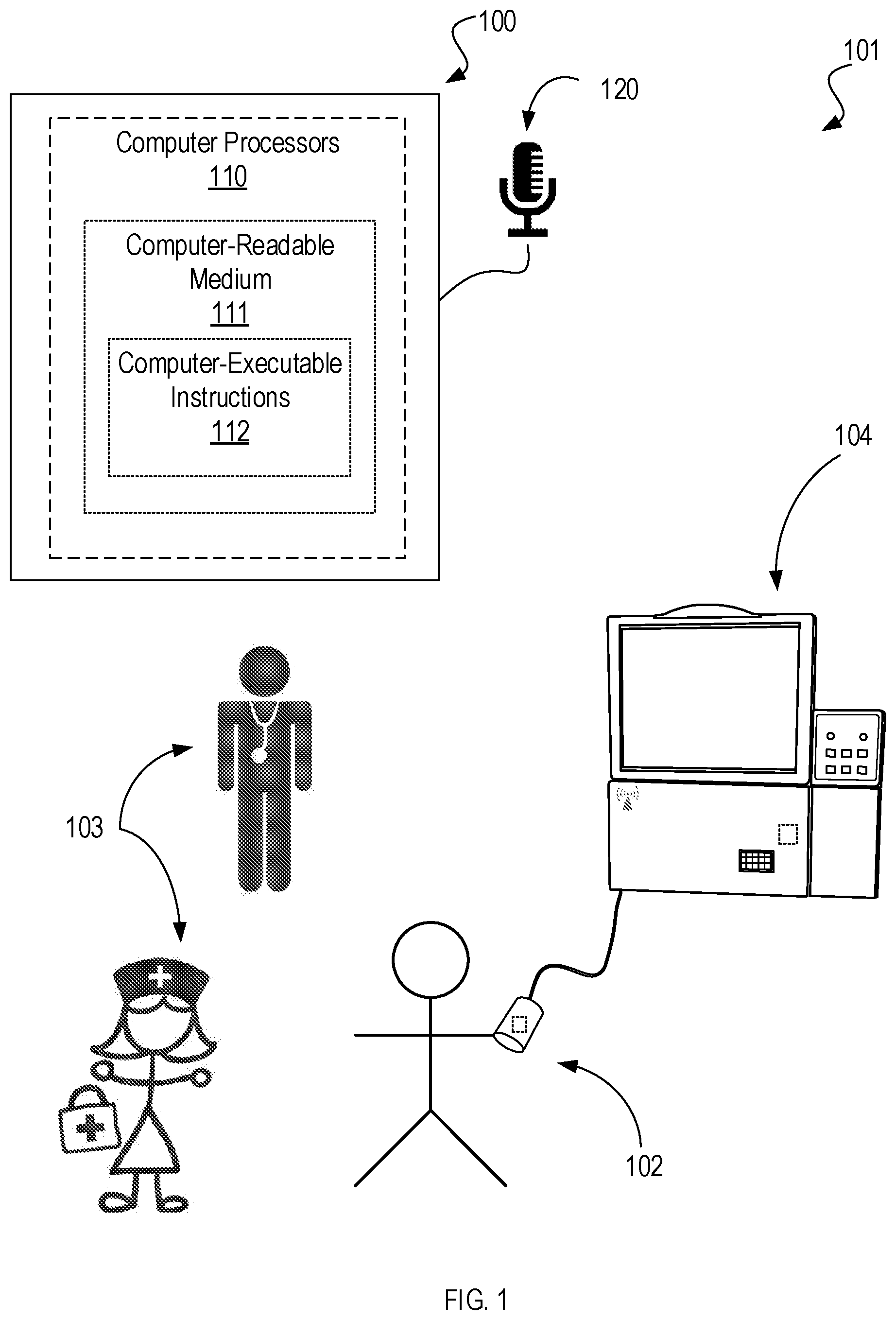 Patent US12315530 — Systems and methods for generating anonymized acoustic fingerprints — Figure 1