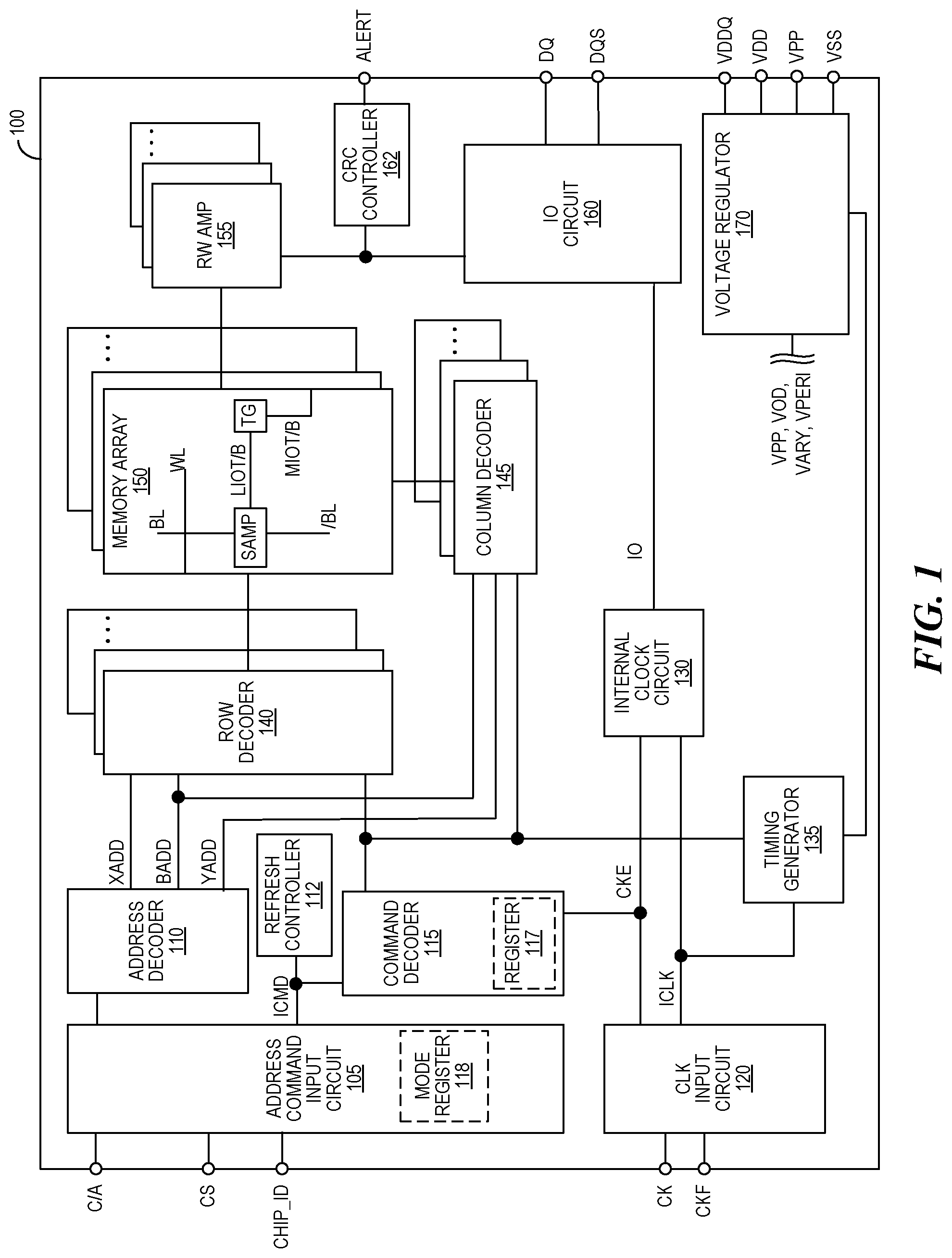 Patent US12315547 — Refresh operation in multi-die memory — Figure 1