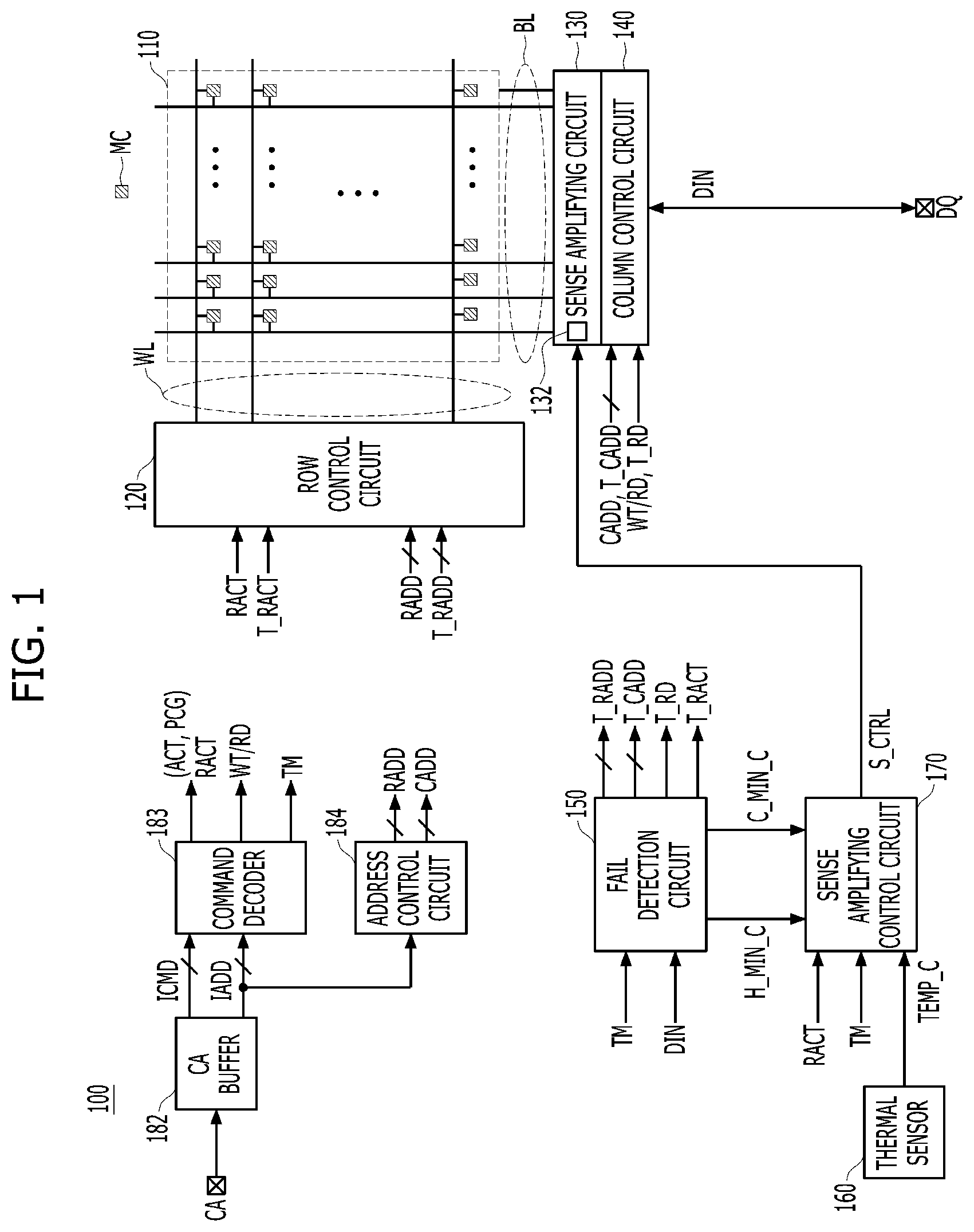 Patent US12315579 — Memory device including sense amplifying circuit — Figure 1