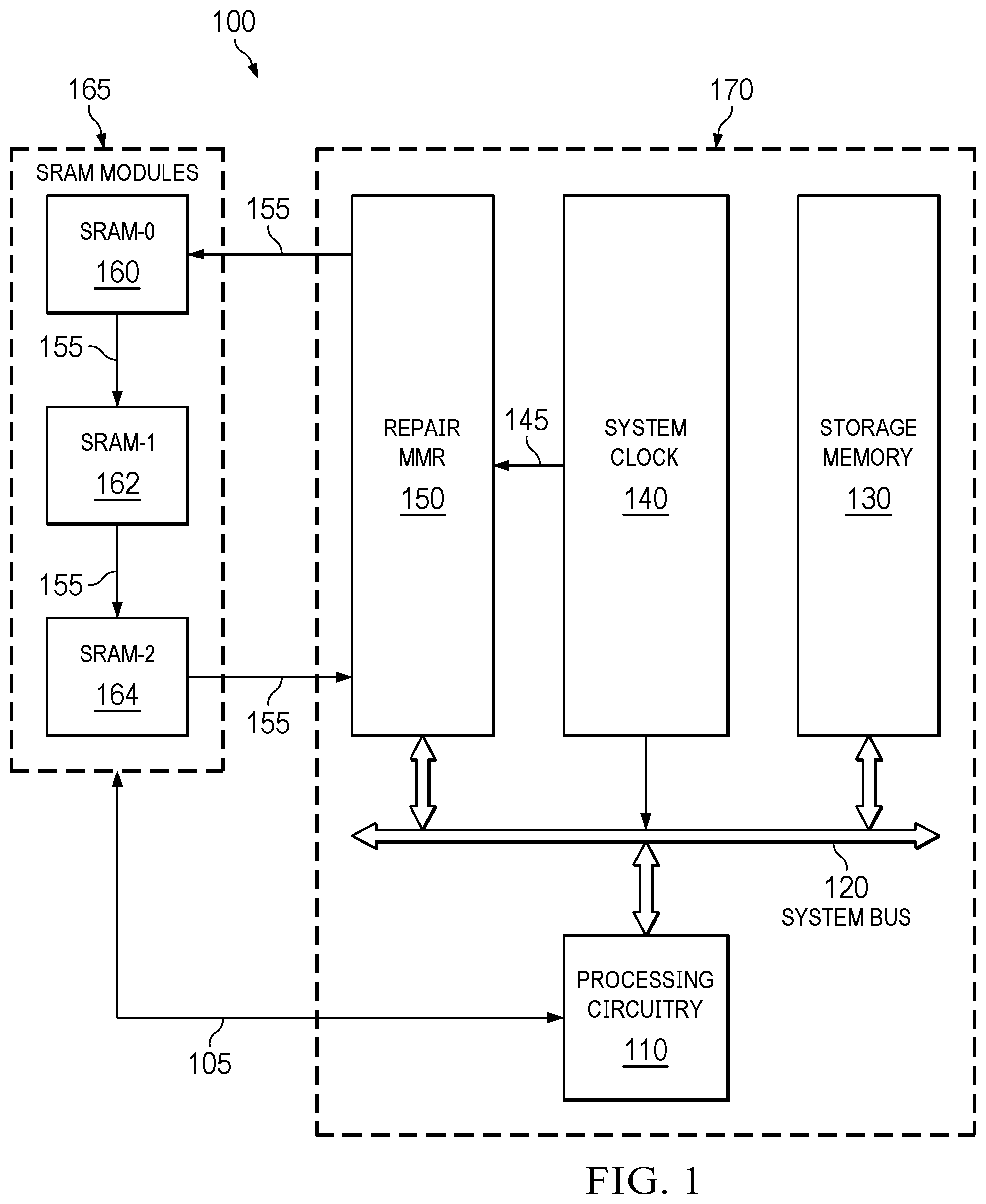 Patent US12315586 — SRAM repair system and method — Figure 1