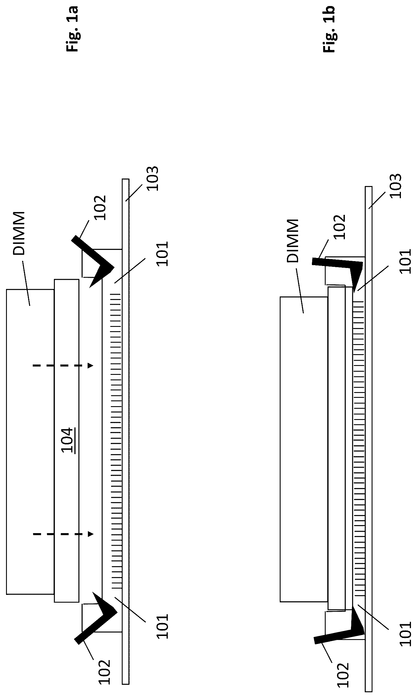Patent US12315587 — DIMM socket with seating floor to meet both longer length edge contacts and shorter length edge contacts — Figure 1