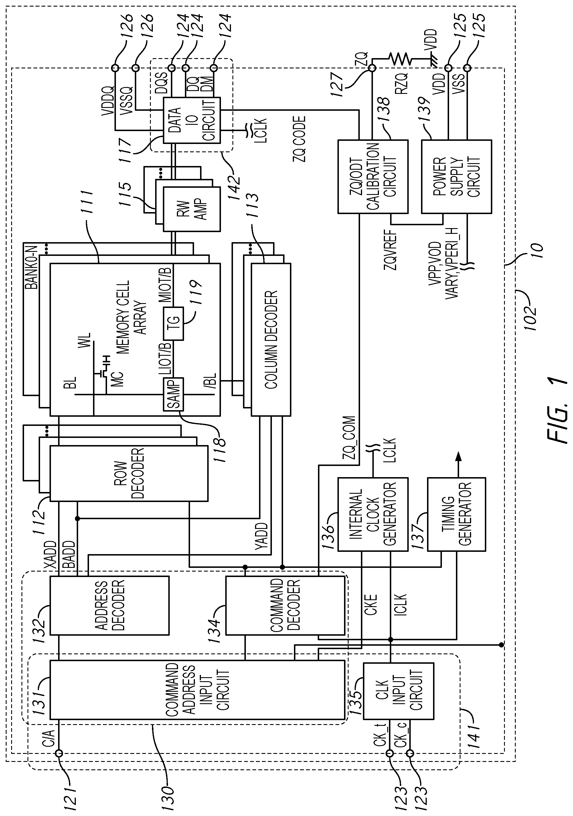 Patent US12315592 Figure 1 – Apparatuses for timing control in write path
