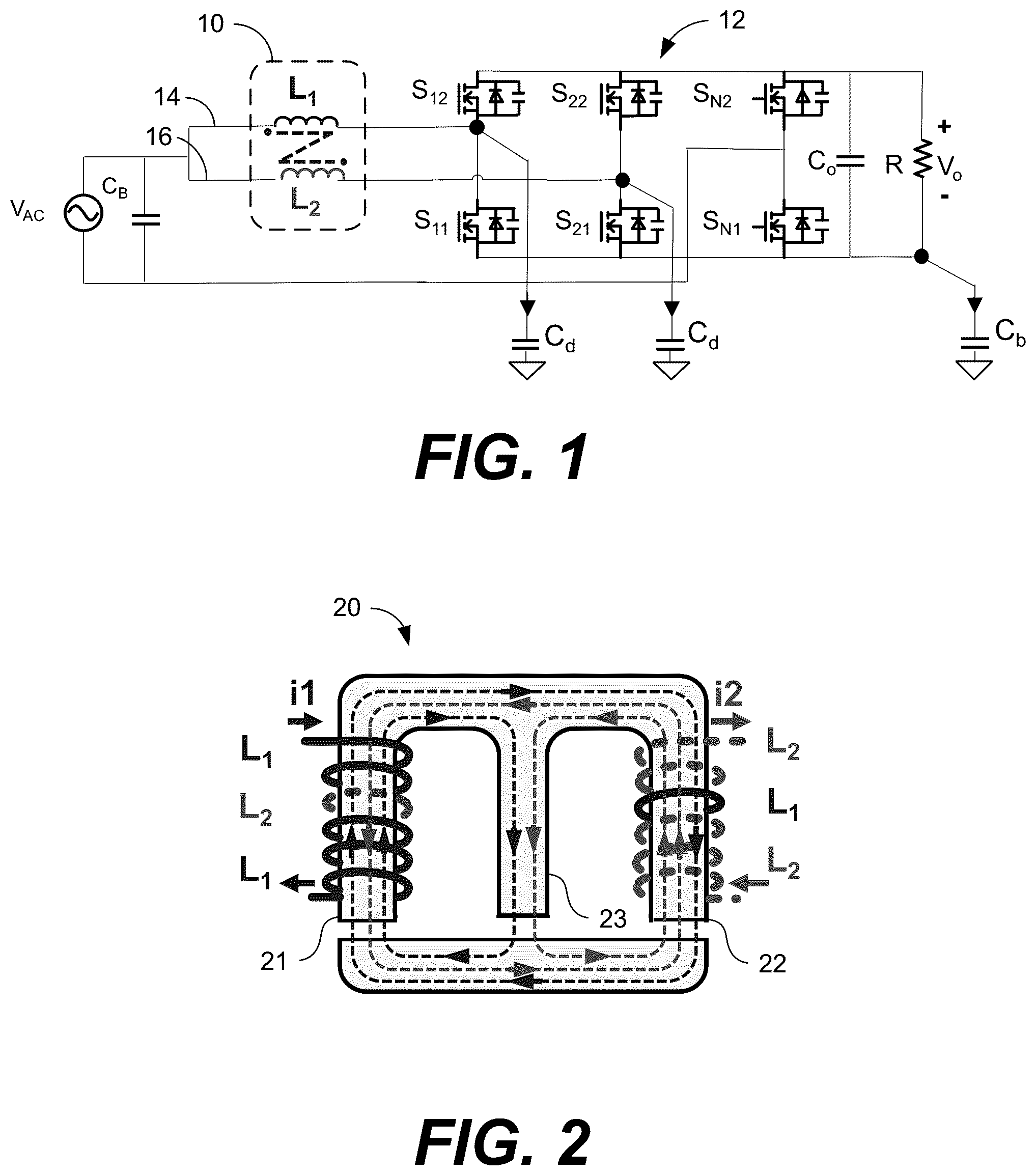 Patent US12315665 — Coupled inductor winding structure for common-mode noise reduction — Figure 1