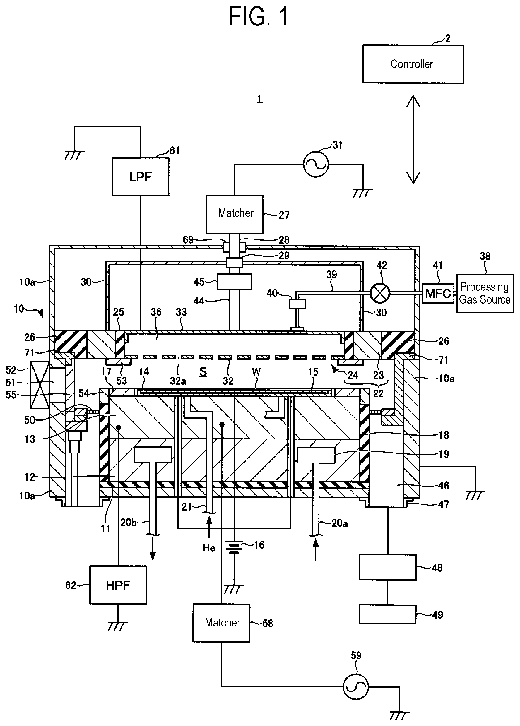 Patent US12315702 — Plasma processing apparatus — Figure 1