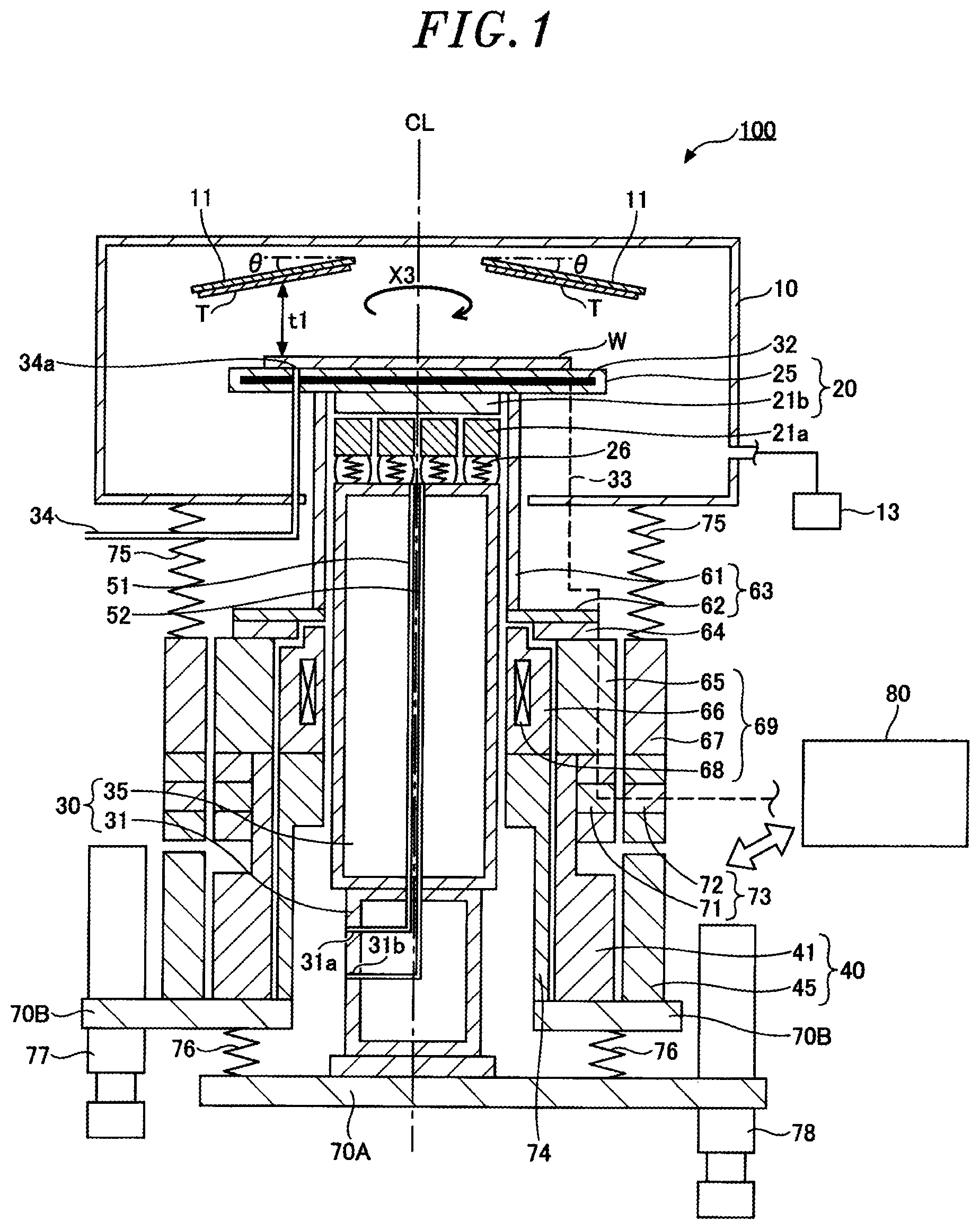 Patent US12315707 — Mounting table structure, substrate processing apparatus, and method of controlling substrate processing apparatus — Figure 1