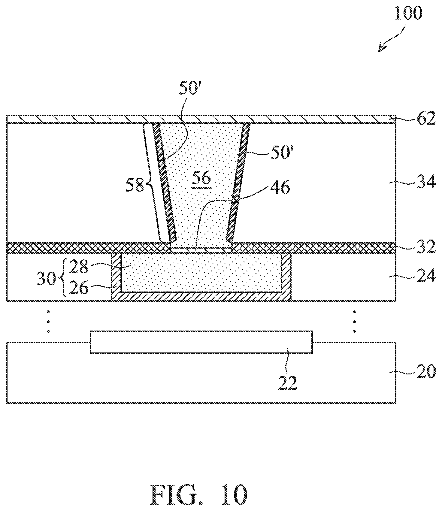 Patent US12315809 Figure 10 – Via for semiconductor device and method