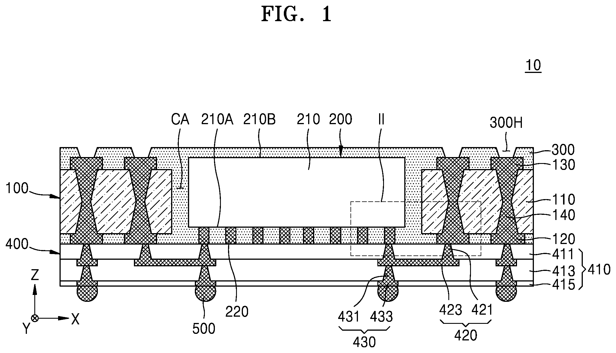Patent US12315822 — Methods of manufacturing a fan-out panel level semiconductor package — Figure 1