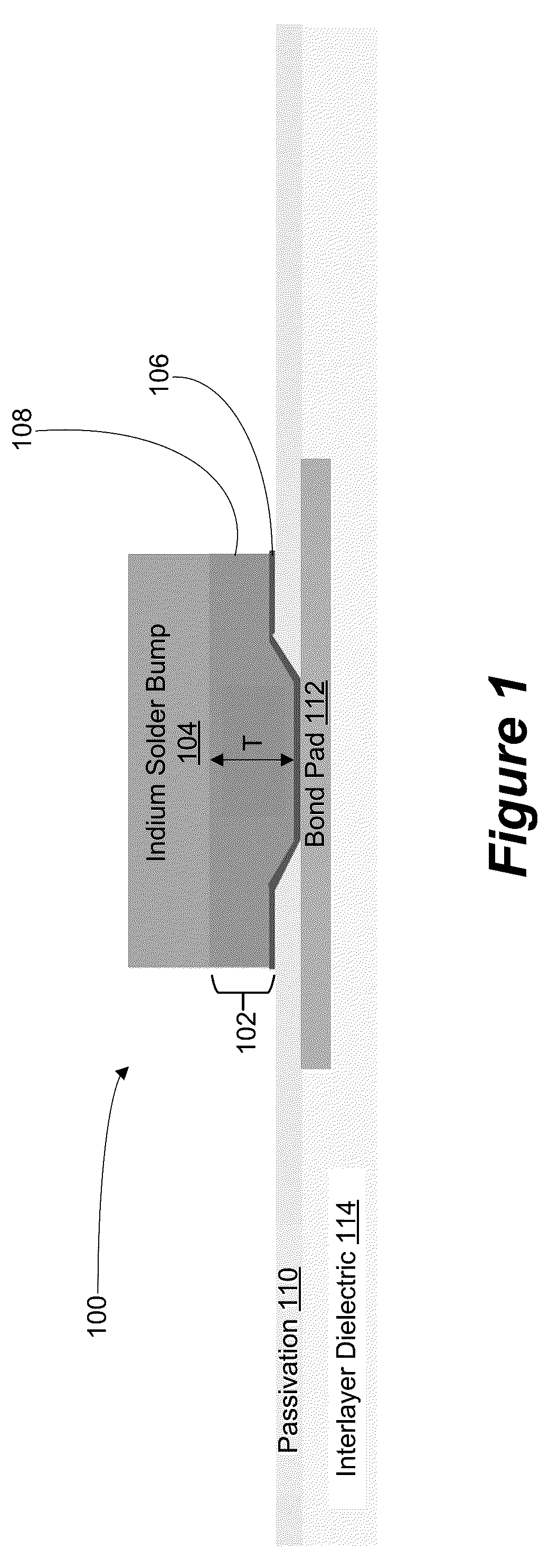 Patent US12315834 — Electroplated indium bump stacks for cryogenic electronics — Figure 1