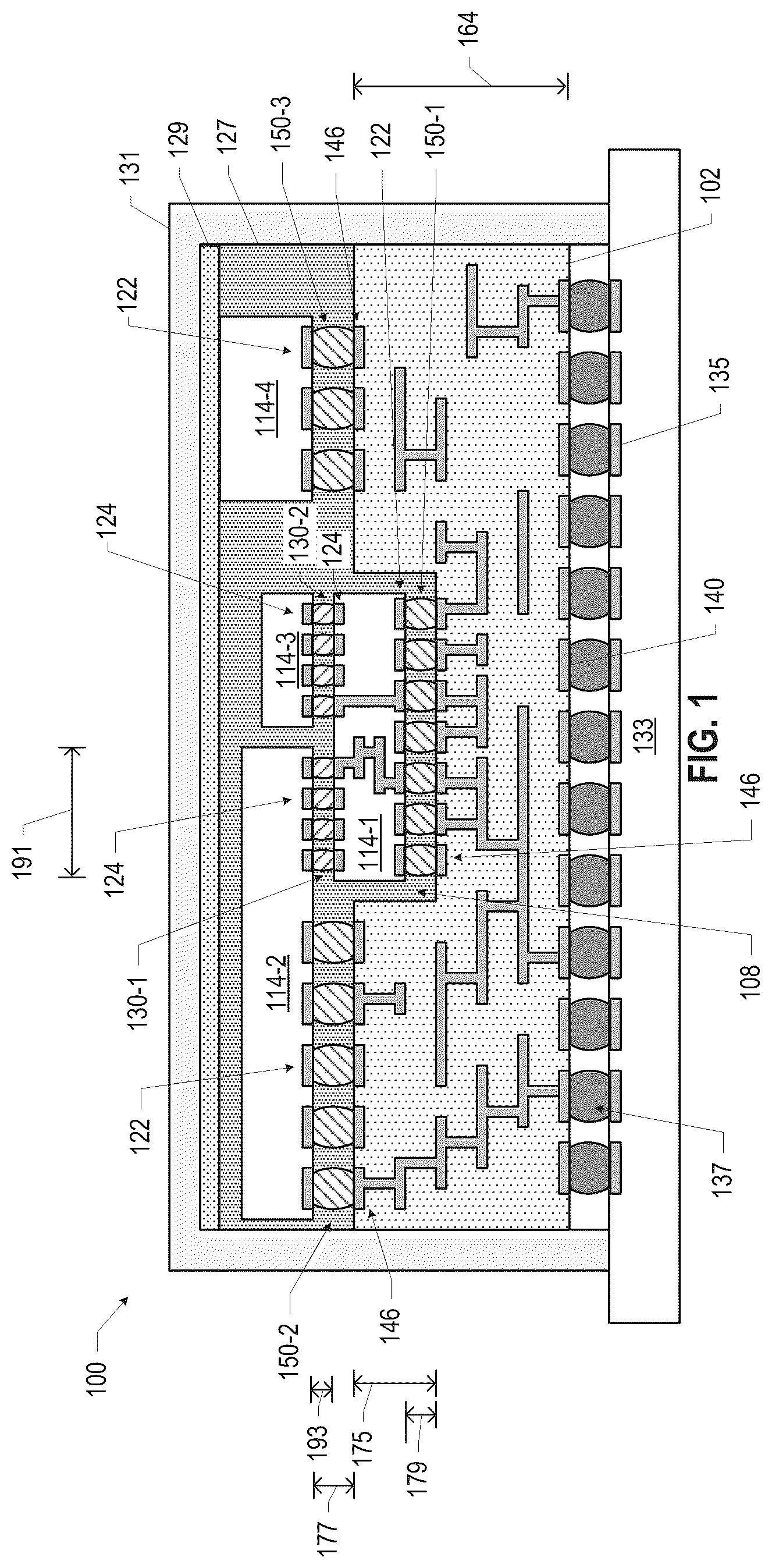 Patent US12315840 Figure 1 – Microelectronic assemblies