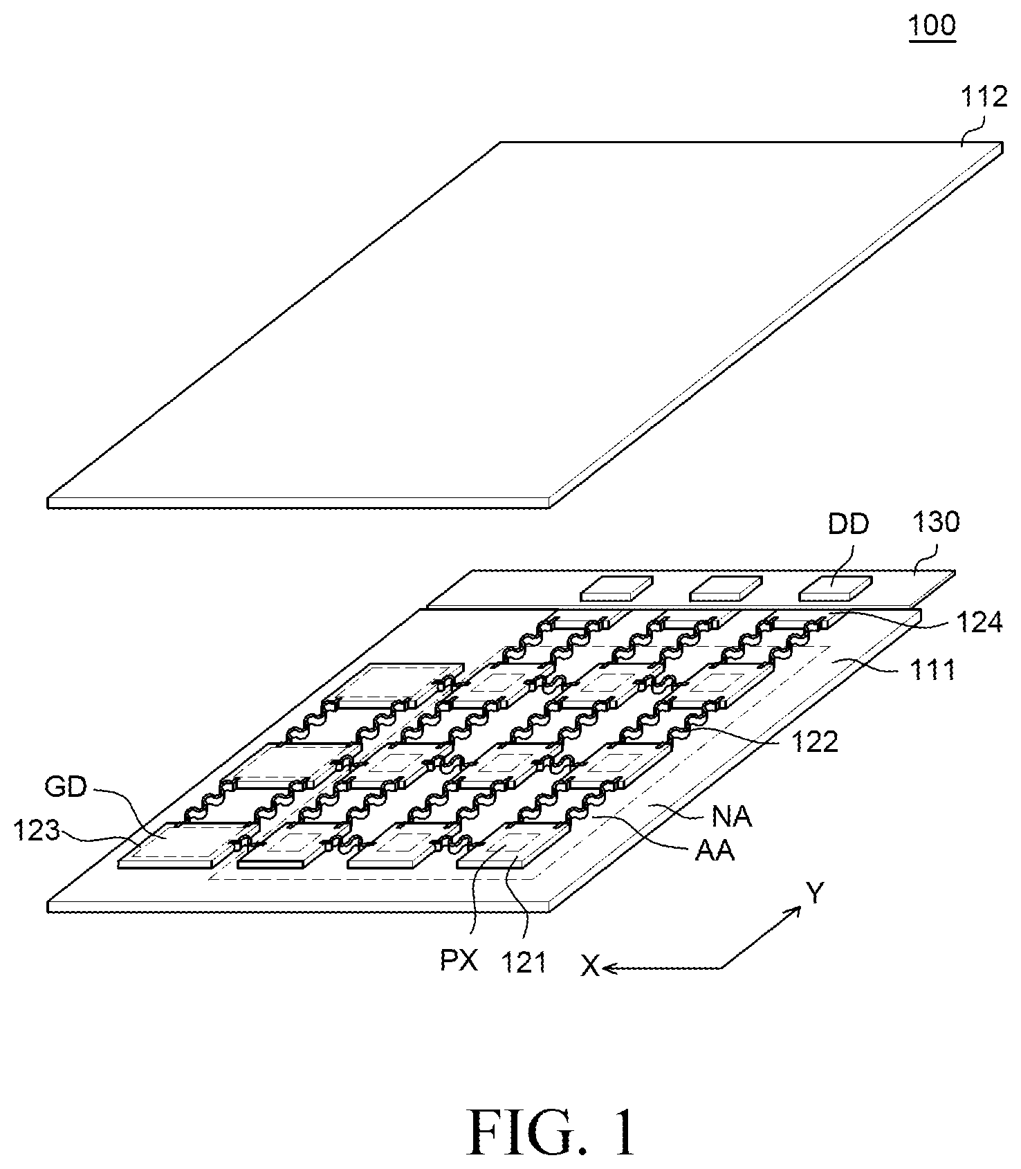 Patent US12315847 — Display device — Figure 1