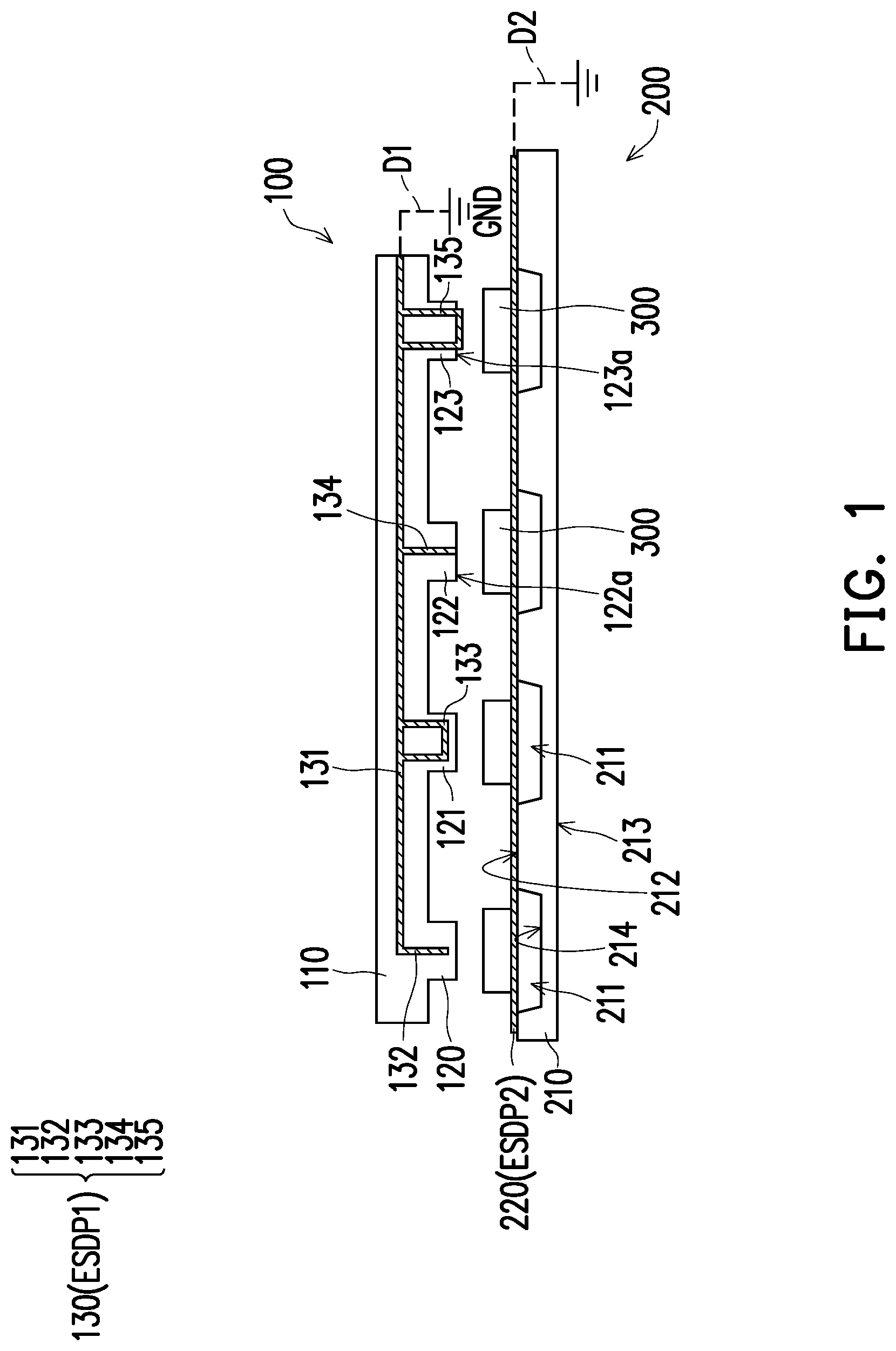 Patent US12315857 — Electronic device comprising an electrostatic discharge protective unit — Figure 1