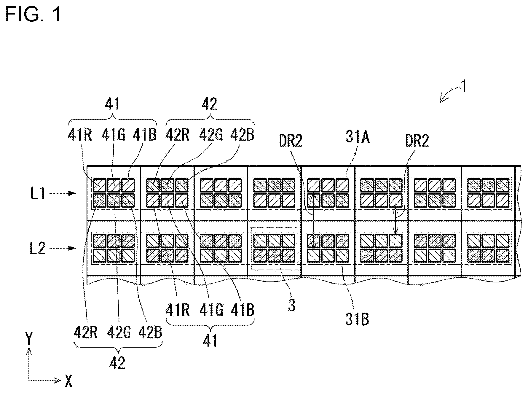Patent US12315858 — Display device — Figure 1