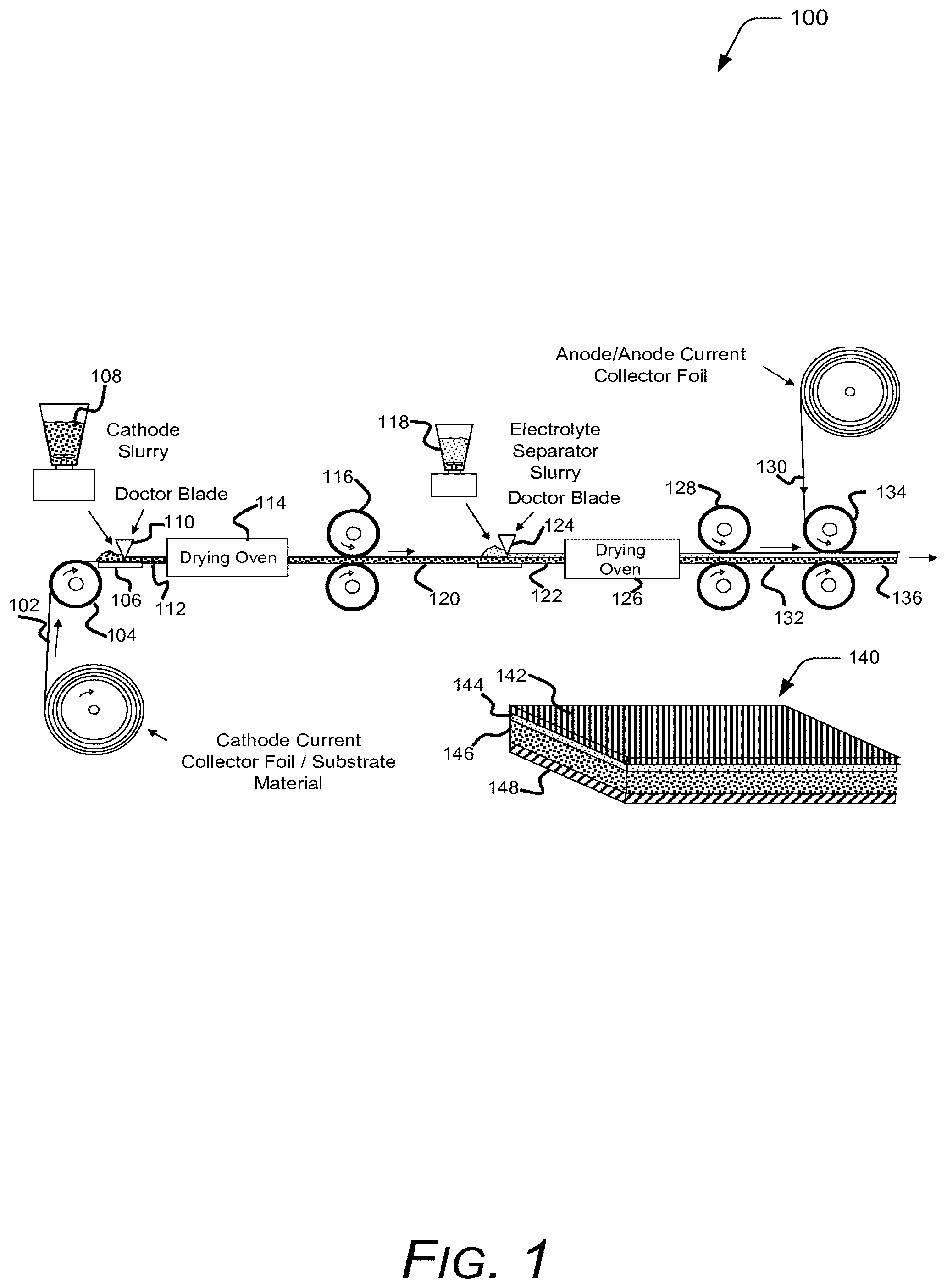 Patent US12315873 — Solid-state battery separator including low melt temperature inorganic electrolyte and method of fabricating the same — Figure 1