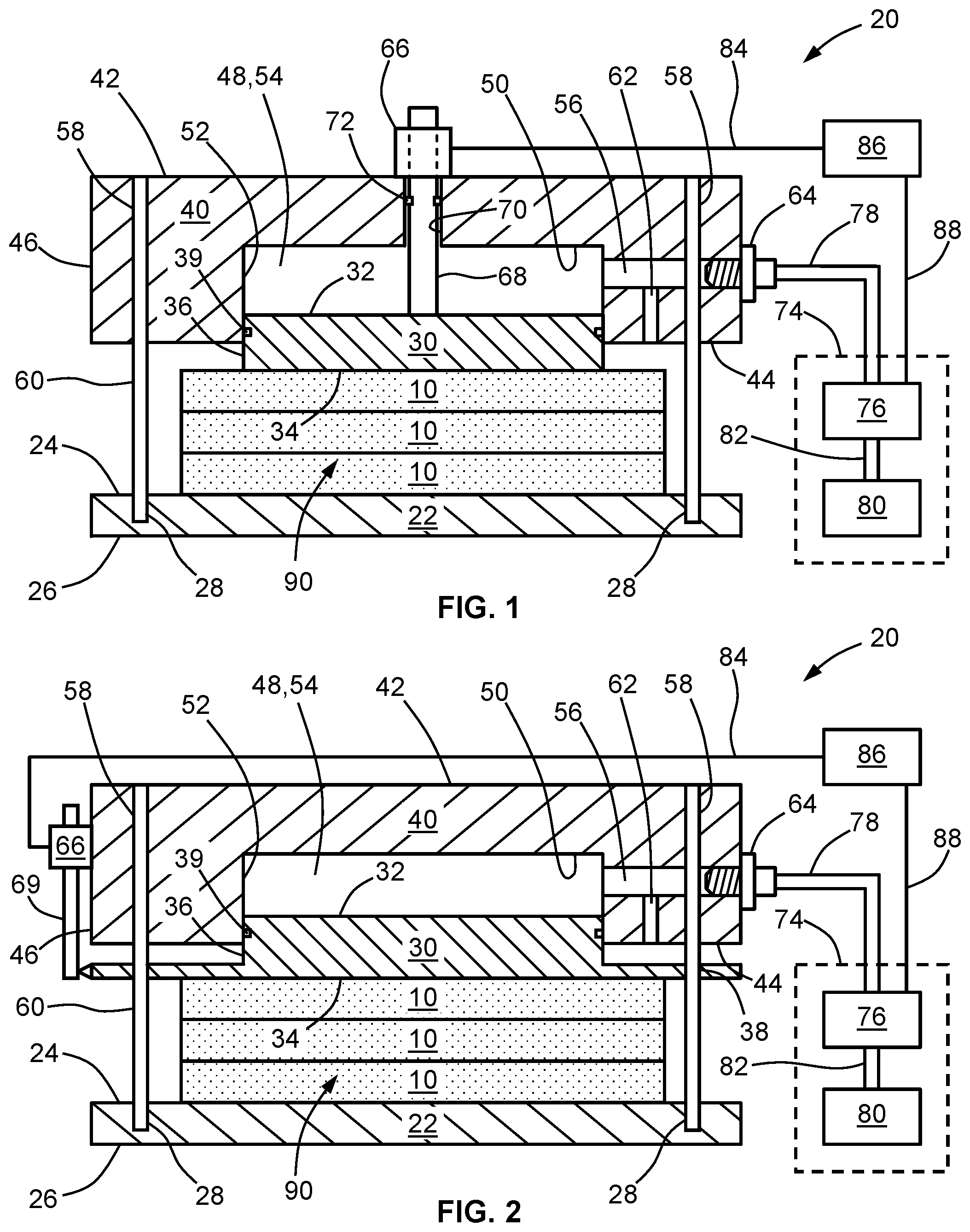 Patent US12315891 — Apparatus and method for constant pressure regulation of one or more battery cells — Figure 1