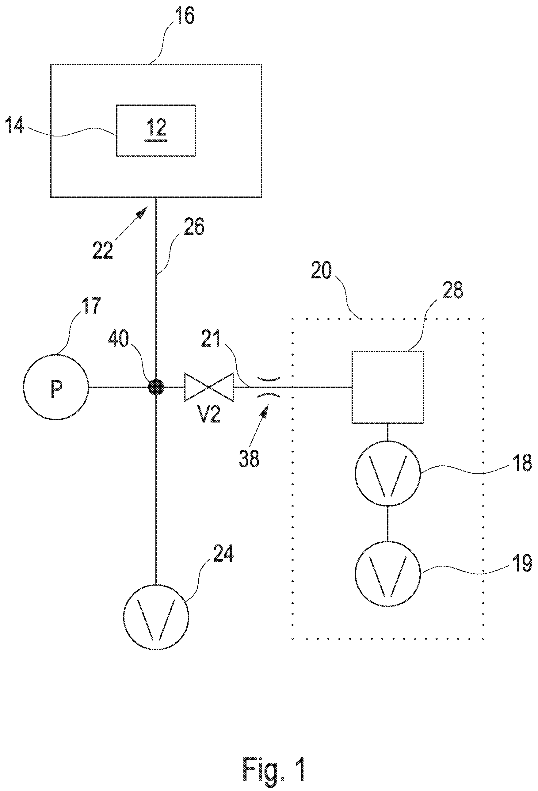 Patent US12315892 Figure 1 – Tightness test of a liquid filled test object