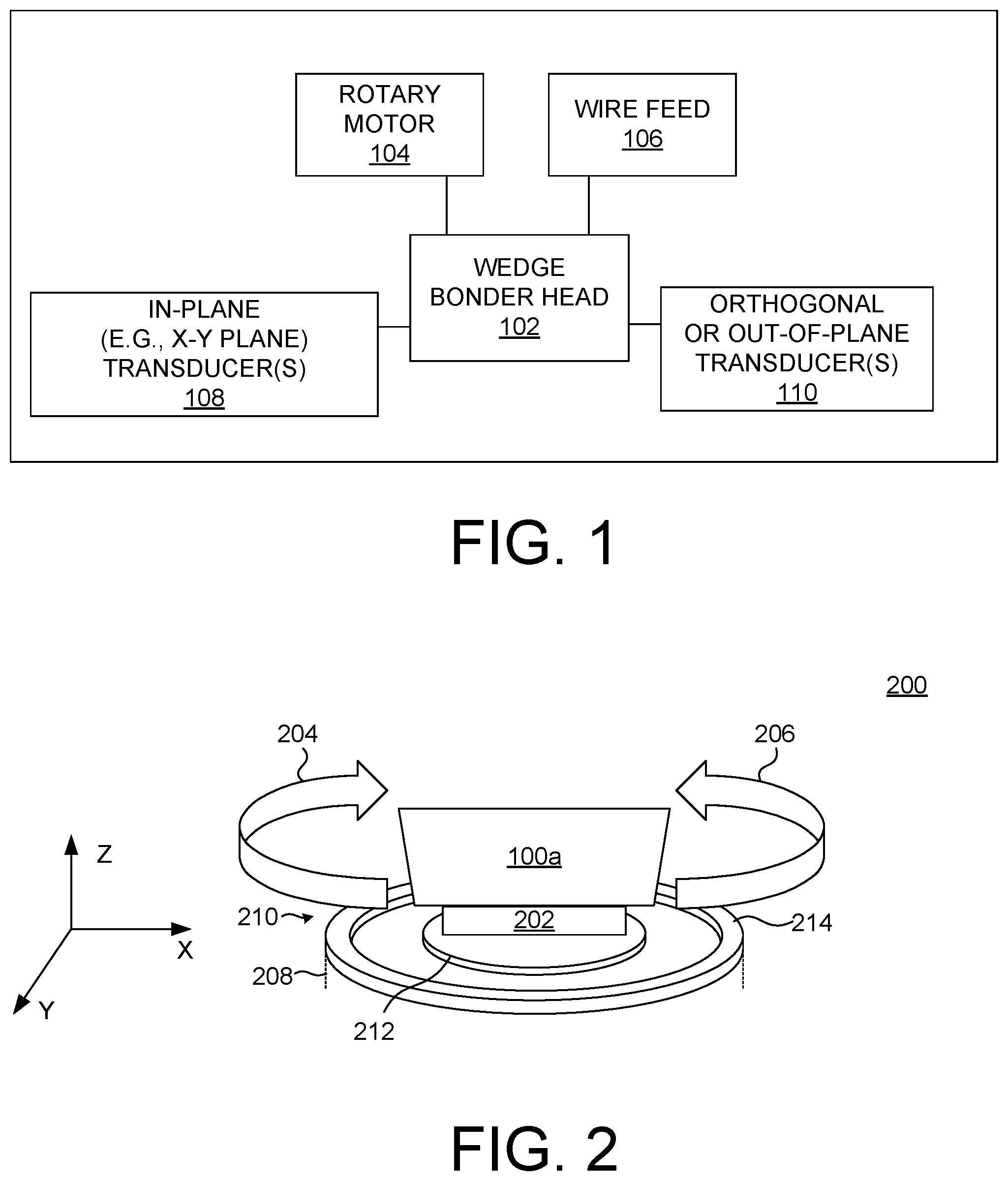 Patent US12315957 — Multi-axis ultrasonic wedge wire bonding — Figure 1