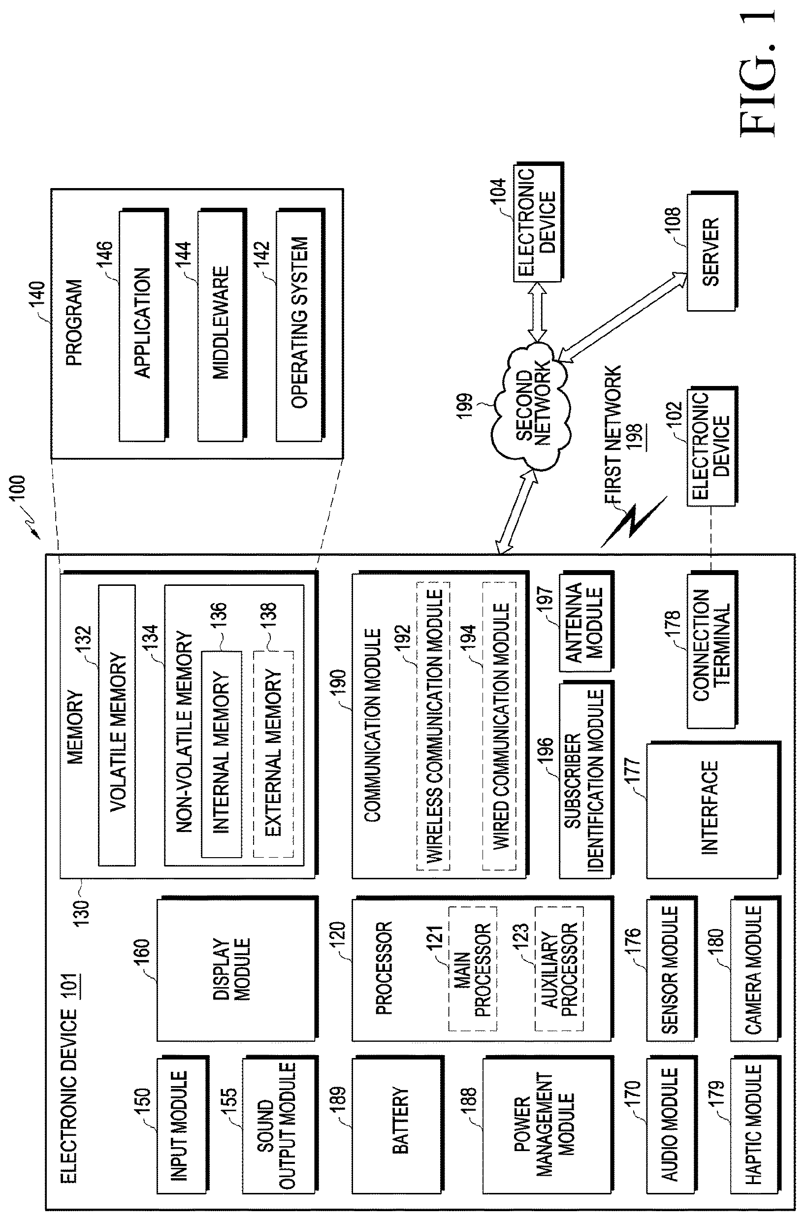 Patent US12315963 Figure 1 – Electronic device and method of protecting battery in the electronic device