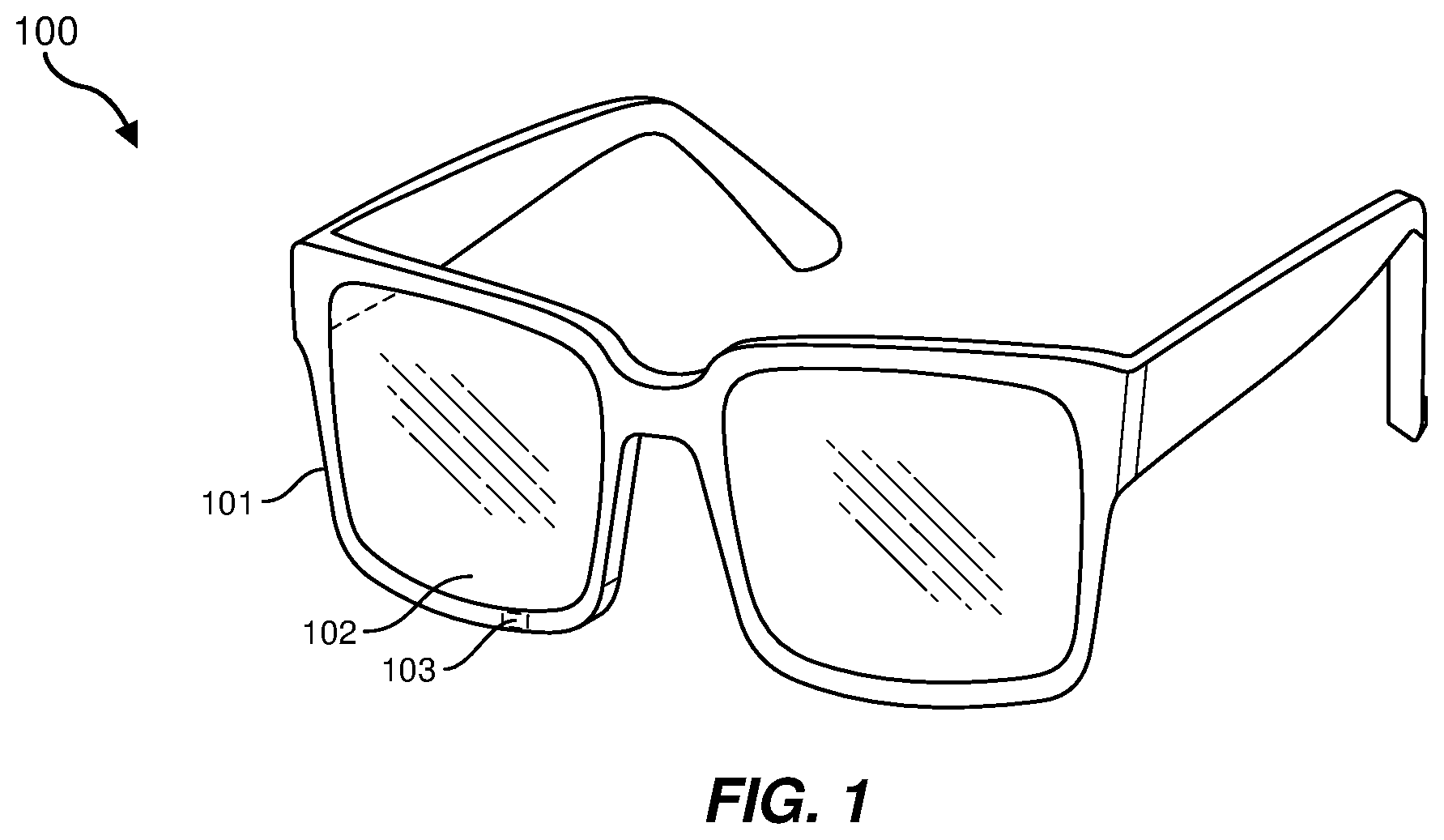 Patent US12315984 — Transparent antenna coexisting with other transparent structures in augmented reality glass lenses — Figure 1