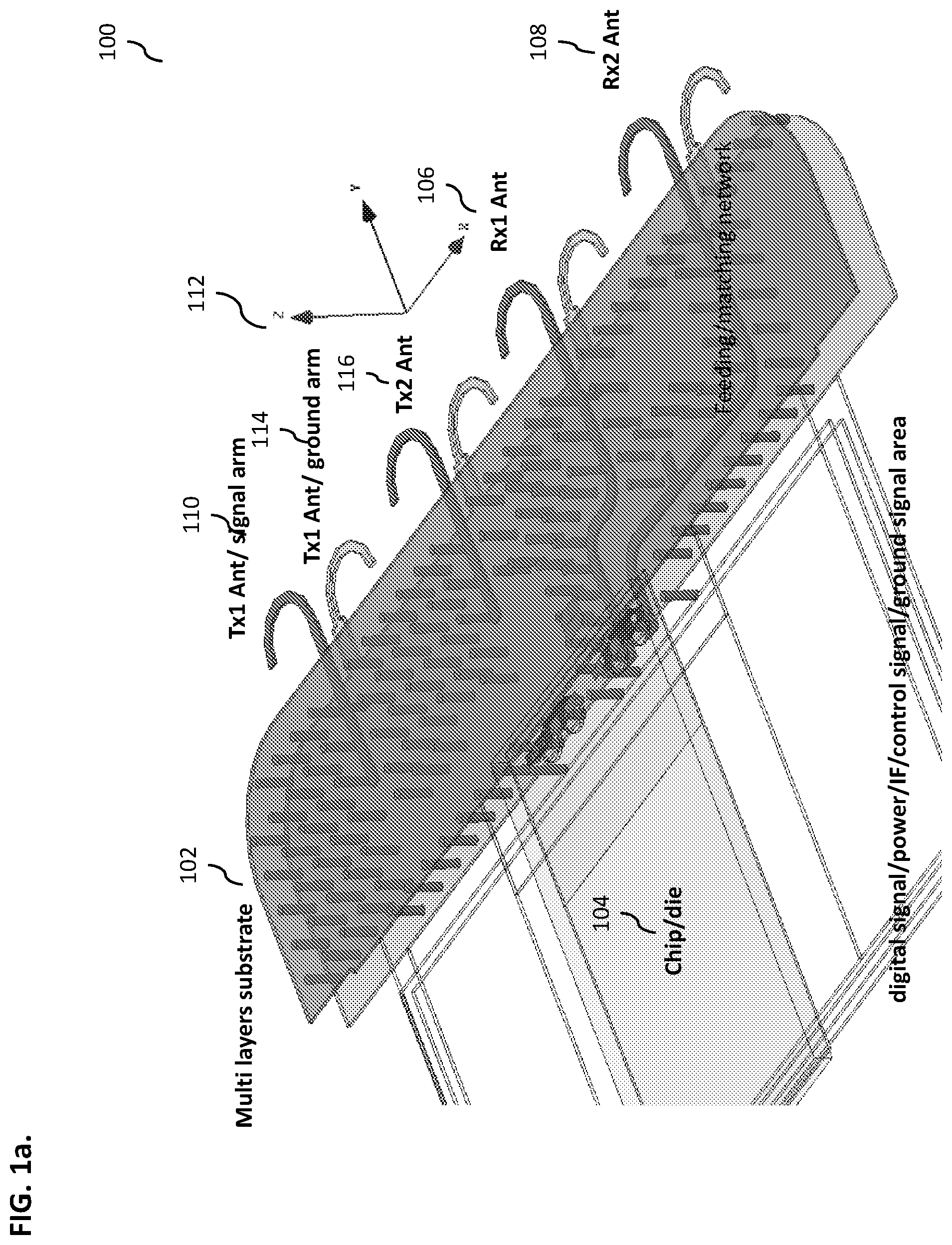 Patent US12316010 Figure 1 – Method and apparatus for millimeter wave antenna array