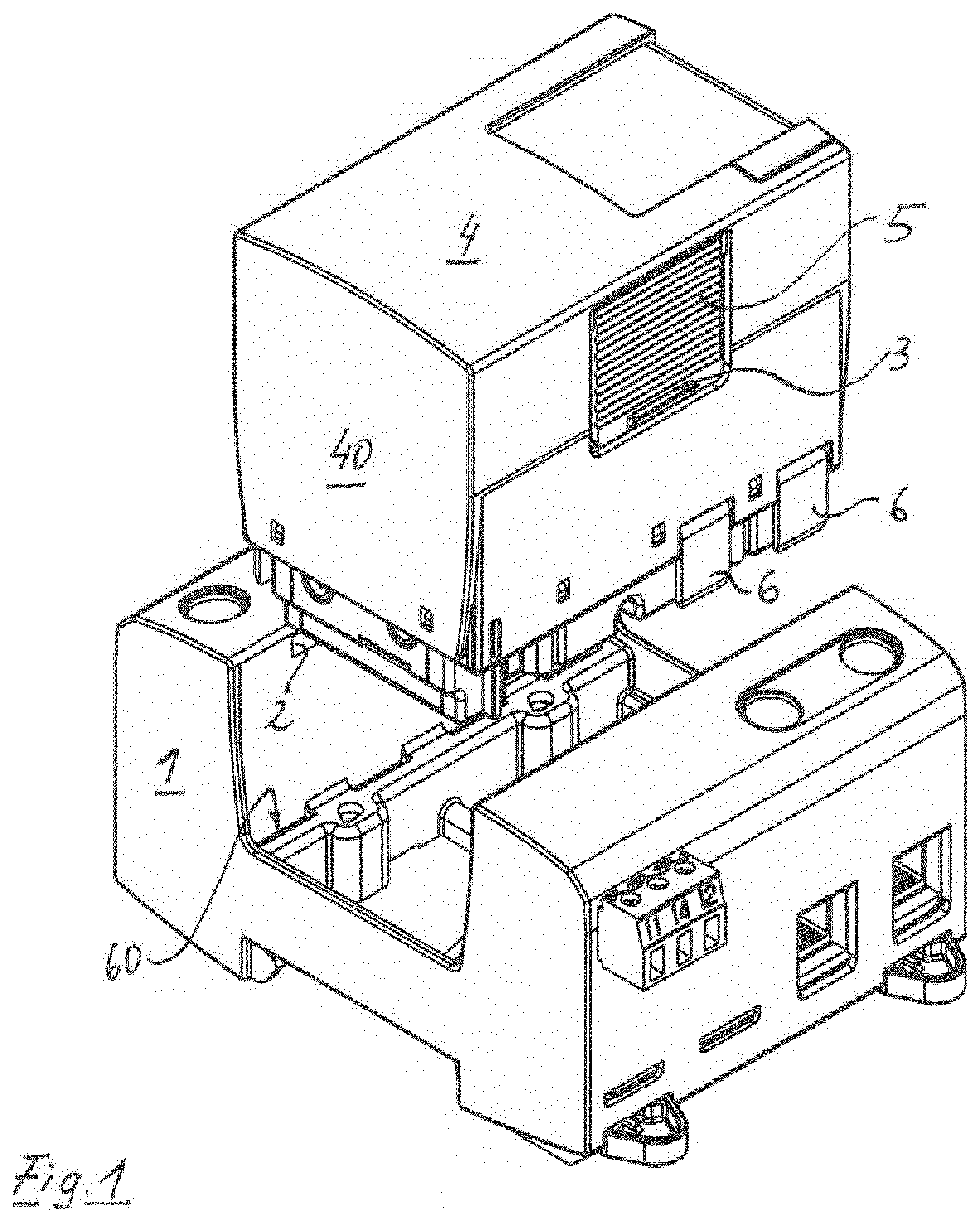 Patent US12316049 — Pluggable device combination for protecting against surges — Figure 1