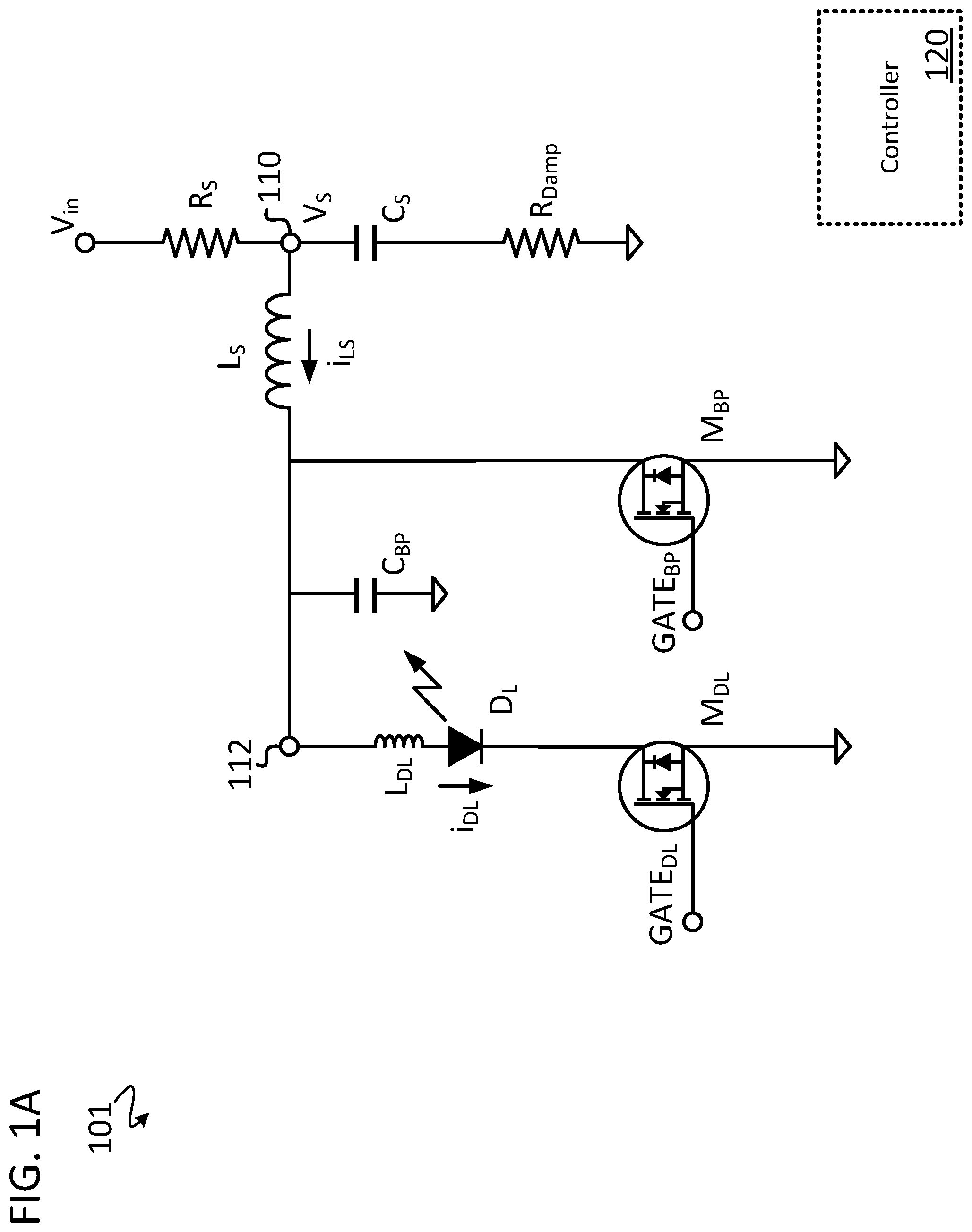Patent US12316073 Figure 1 – Single-FET pulsed laser diode driver