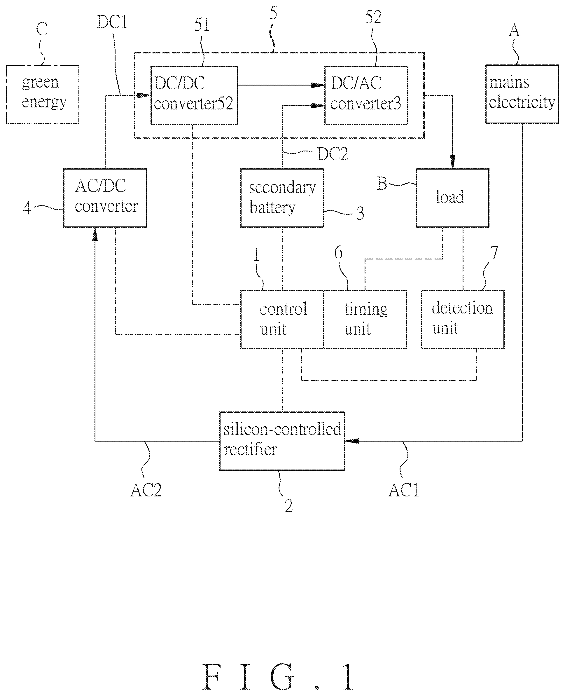 Patent US12316108 — Hybrid power supply system and method of extending power supply time of secondary battery thereof — Figure 1